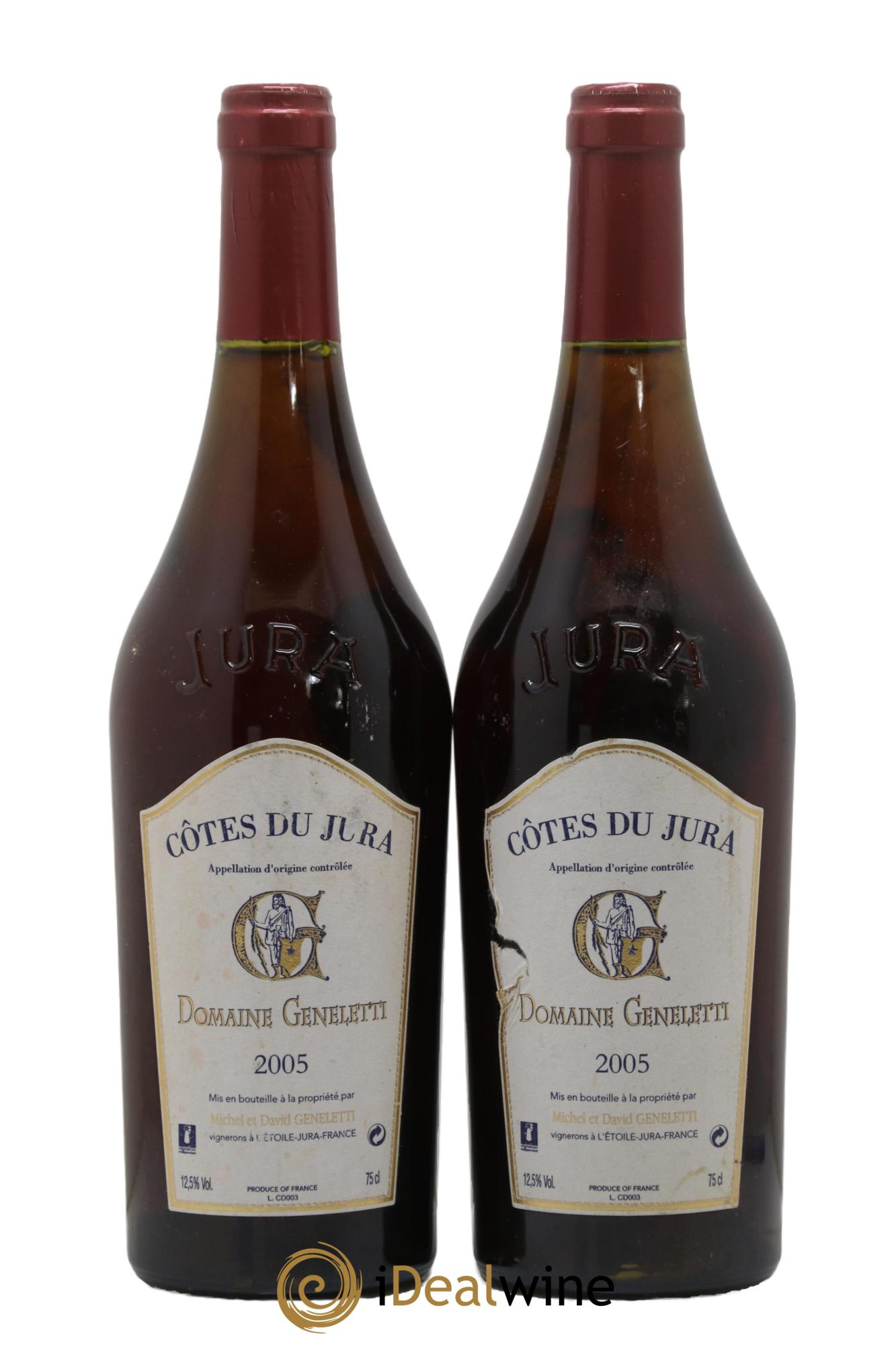 Côtes du Jura Domaine Geneletti 2005 - Lot de 2 bouteilles - 0