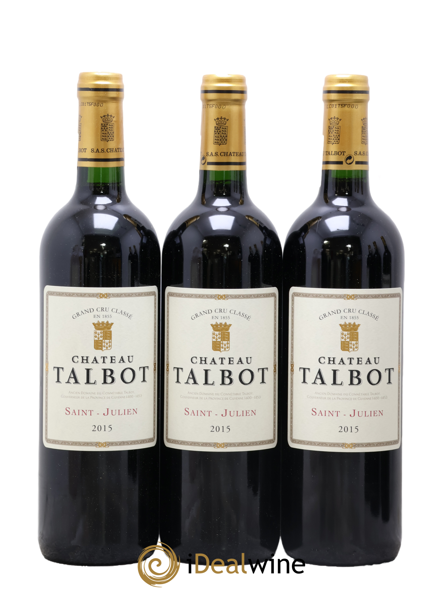 Château Talbot 4ème Grand Cru Classé 2015 - Lot de 3 bouteilles - 0