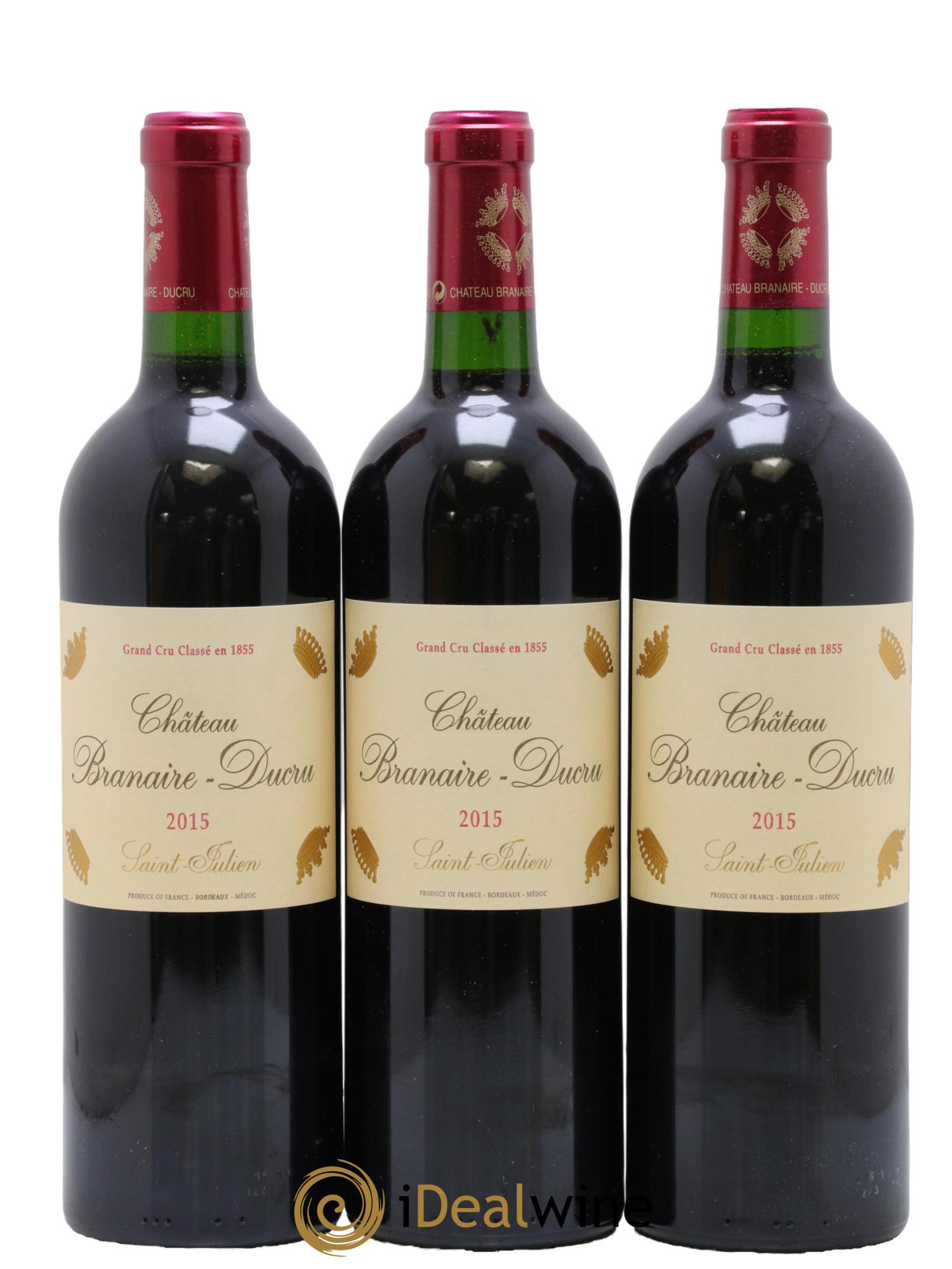 Château Branaire Ducru 4ème Grand Cru Classé 2015 - Posten von 3 Flaschen - 0