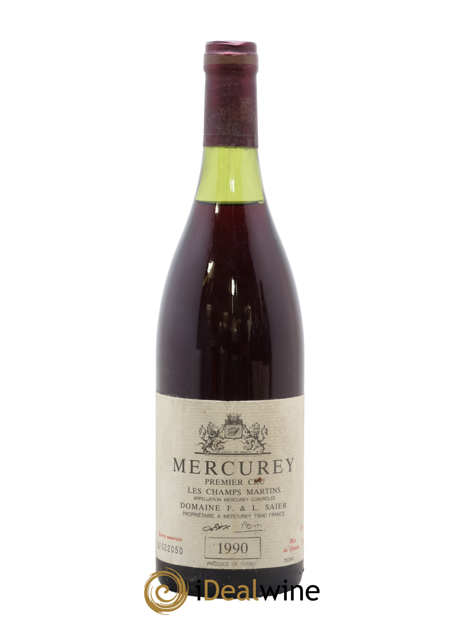 Mercurey 1er Cru Les Champs Martins Domaine F. & L. Saier 1990 - Posten von 1 Flasche - 0