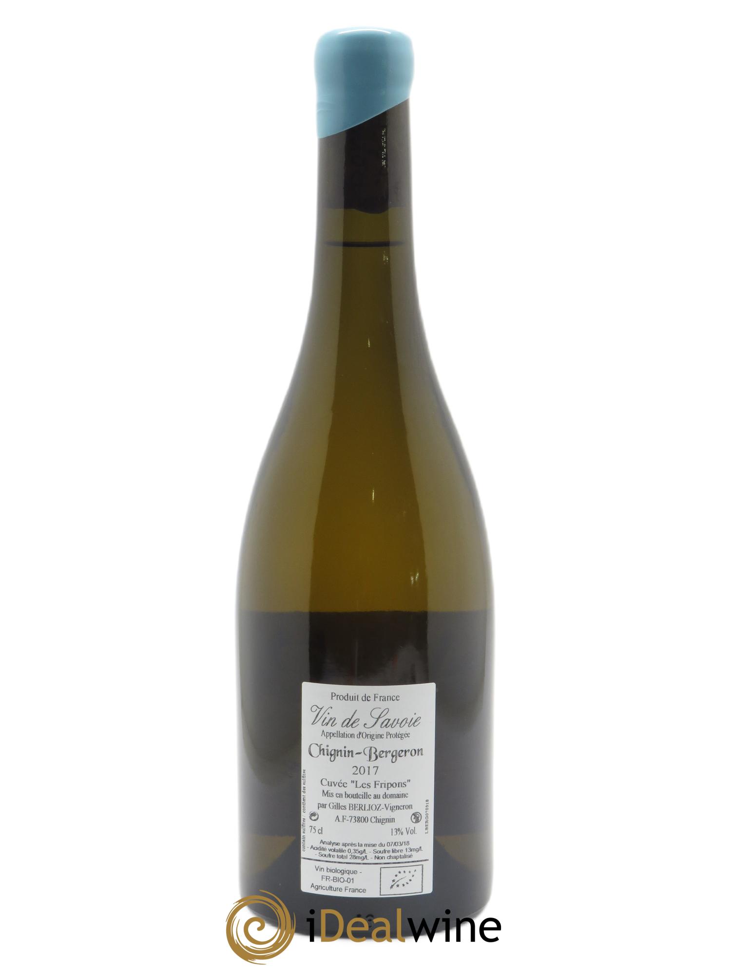Vin de Savoie Chignin-Bergeron Les Fripons Gilles Berlioz  2017 - Posten von 1 Flasche - 1