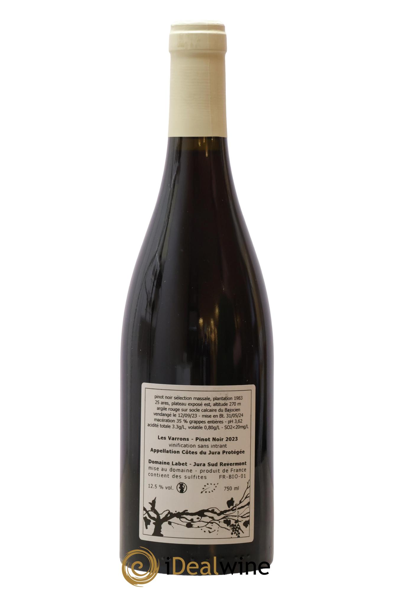 Côtes du Jura Pinot Noir Les Varrons Sélection Massale Romain - Julien  - Charline Labet 2023 - Posten von 1 Flasche - 1