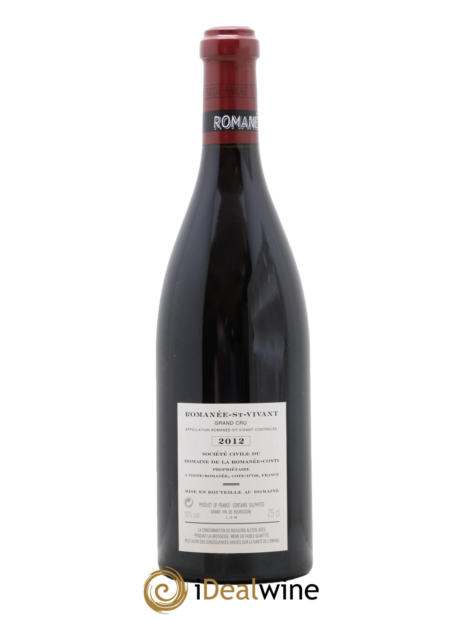 Romanée-Saint-Vivant Grand Cru Domaine de la Romanée-Conti  2012 - Lot of 1 bottle - 1