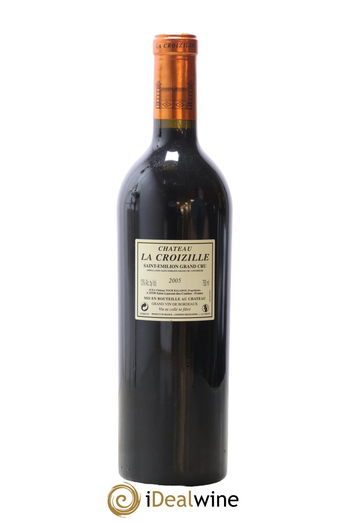 Saint-Émilion Grand Cru Château La Croizille 2005 - Posten von 1 Flasche - 1