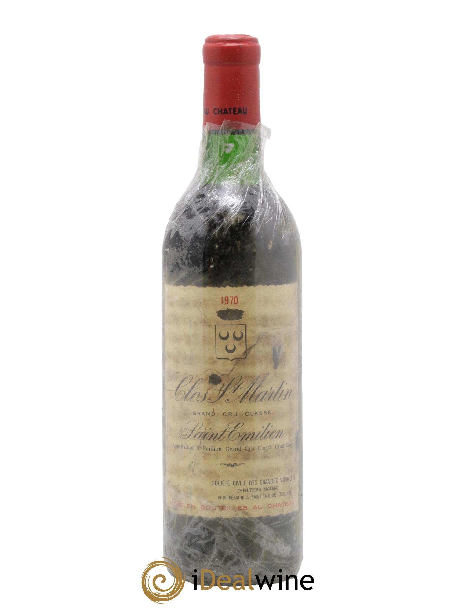Clos Saint Martin Grand Cru Classé 1970 - Lot de 1 bouteille - 0