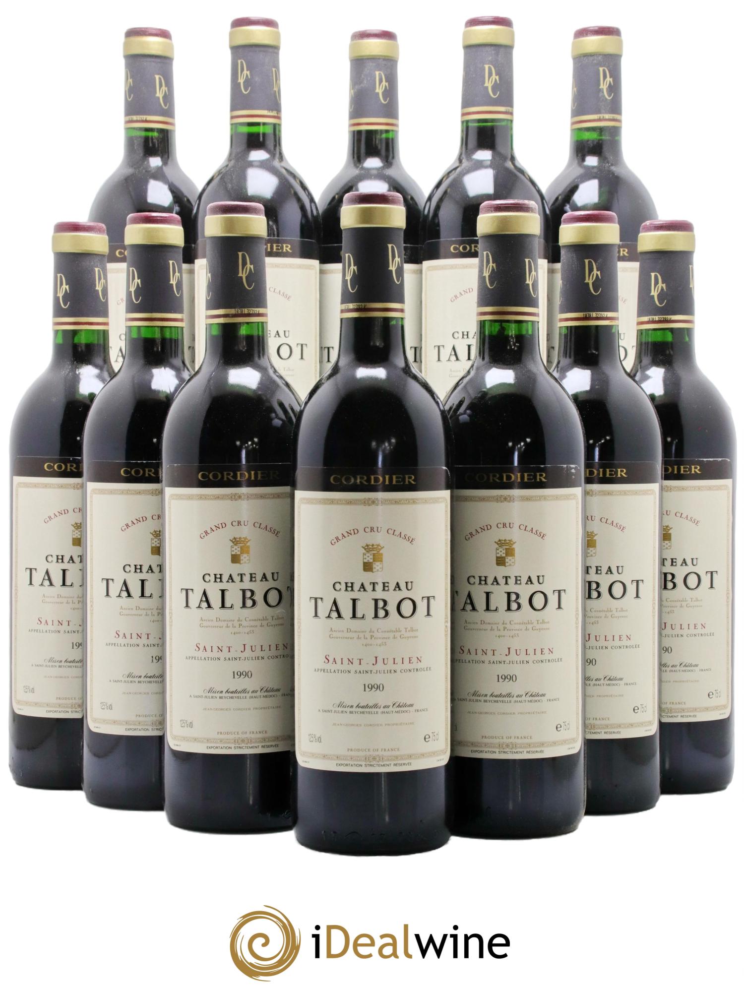 Château Talbot 4ème Grand Cru Classé 1990 - Lot de 12 bouteilles - 0