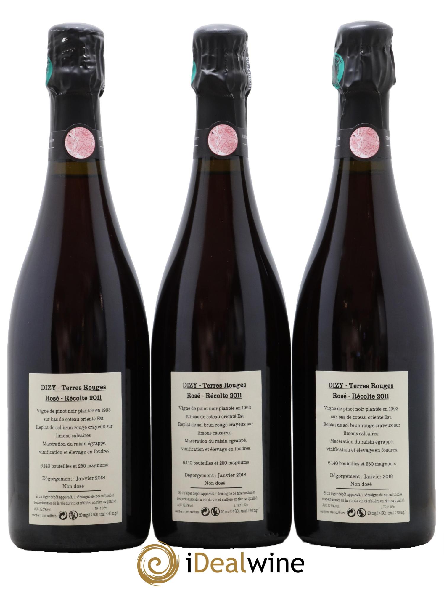Dizy Terres Rouges Jacquesson 2011 - Lotto di 3 bottiglie - 1