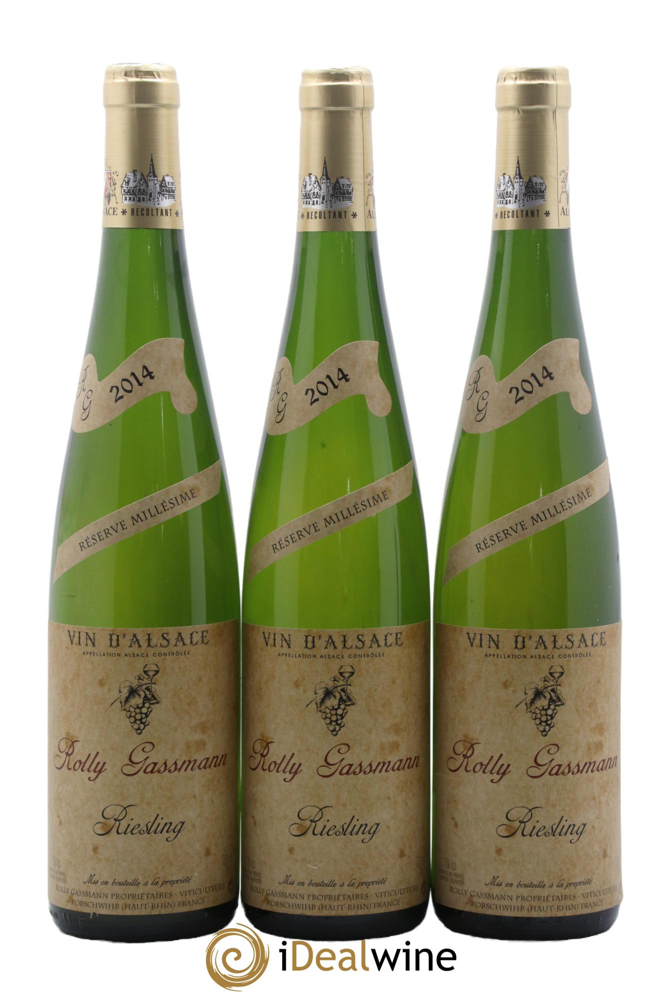 Alsace Riesling Réserve Millésime Rolly-Gassmann 2014 - Lotto di 3 bottiglie - 0