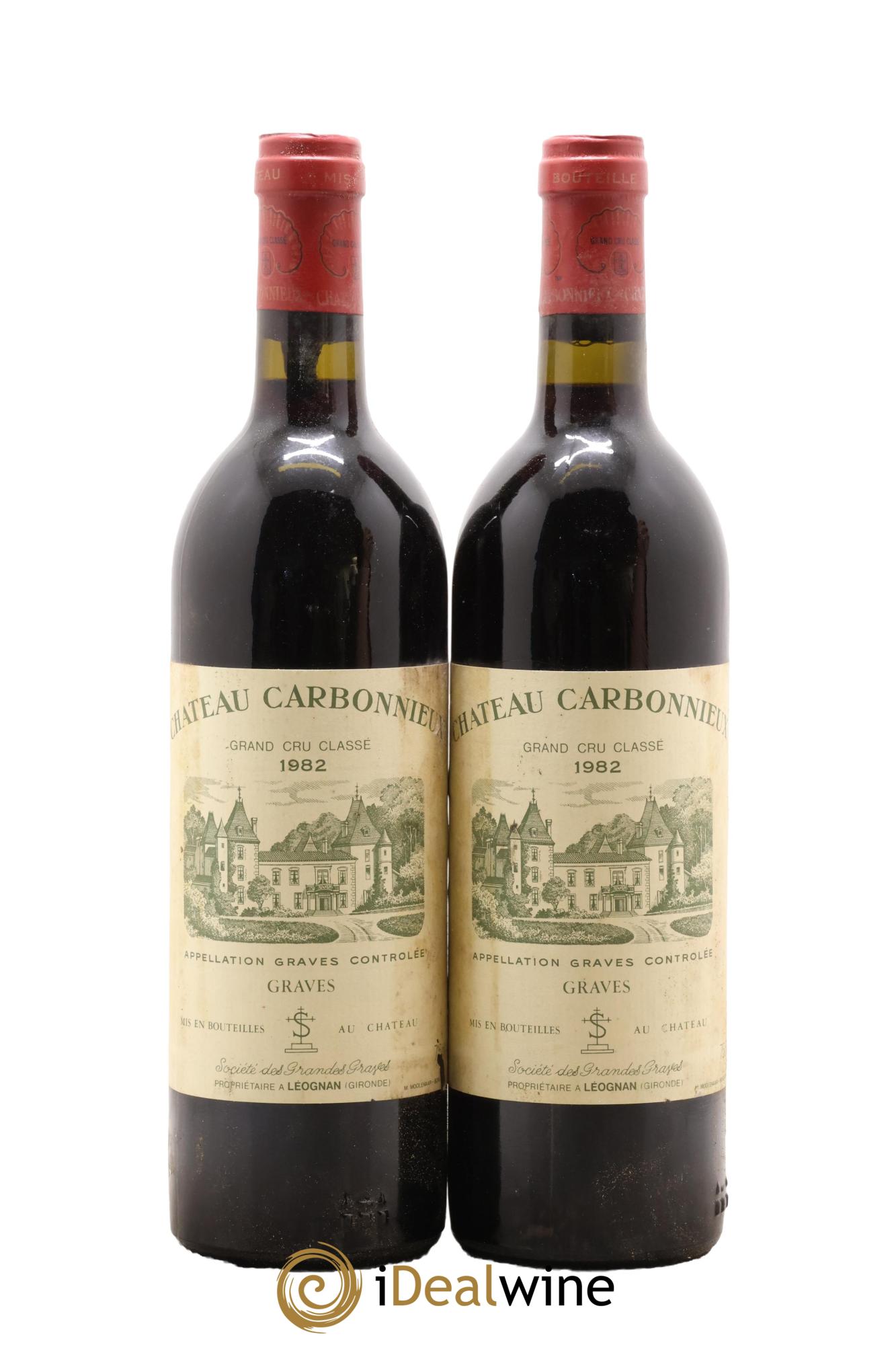 Château Carbonnieux Cru Classé de Graves 1982 - Lot de 2 bouteilles - 0