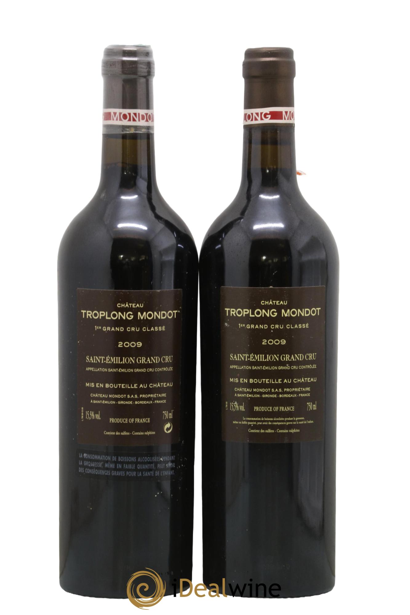 Château Troplong Mondot 1er Grand Cru Classé B 2009 - Lot de 2 bouteilles - 1