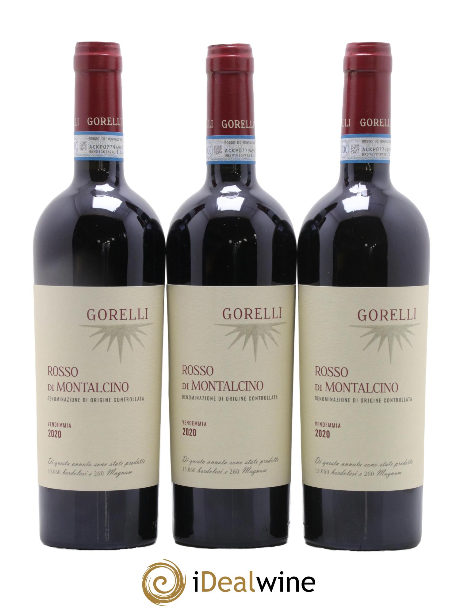 Rosso di Montalcino DOC Gorelli 2020 - Lot de 3 bouteilles - 0