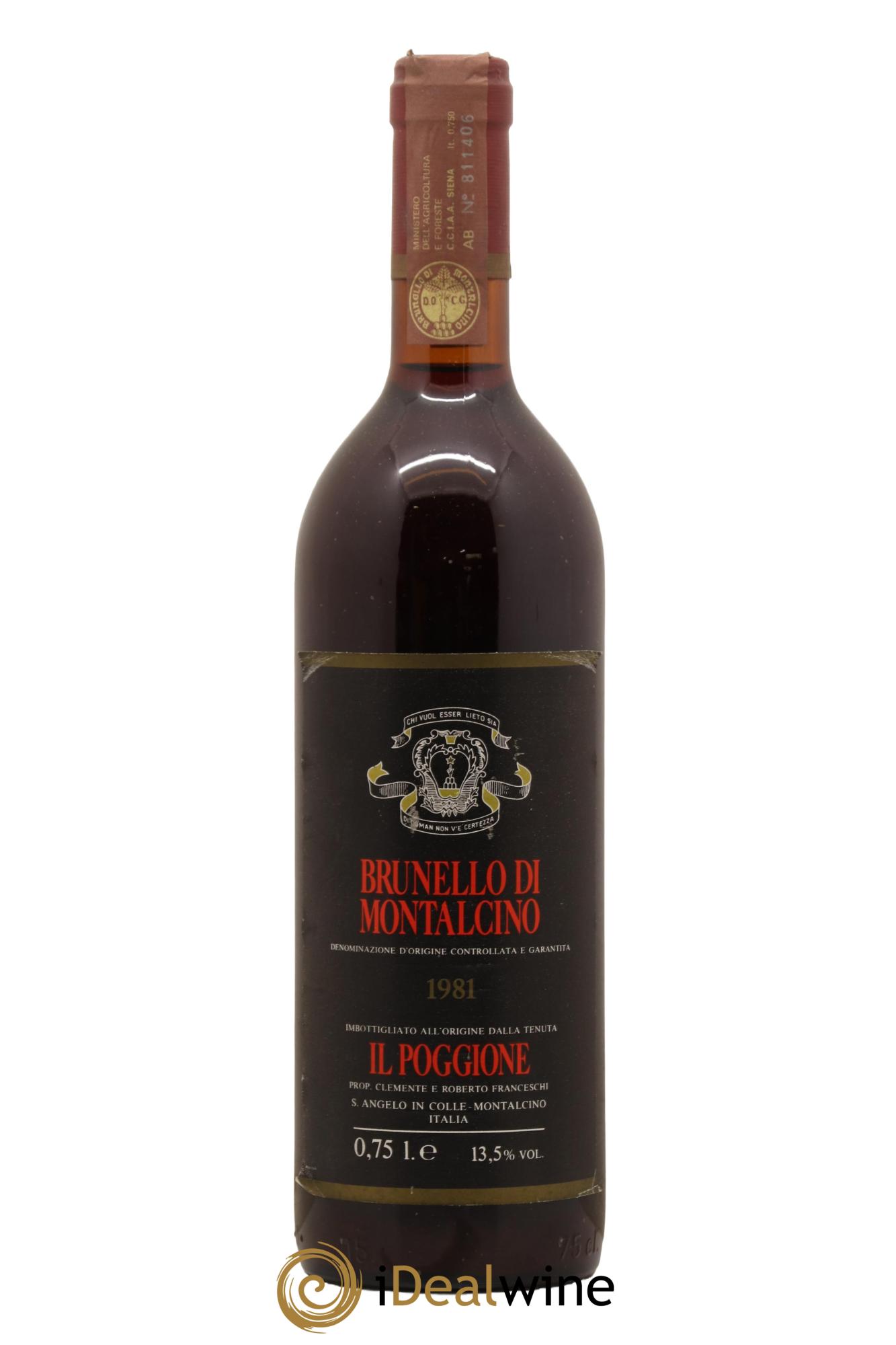 Brunello di Montalcino DOCG Il Poggione Lavinio Franceschi 1981 - Lot de 1 bouteille - 0