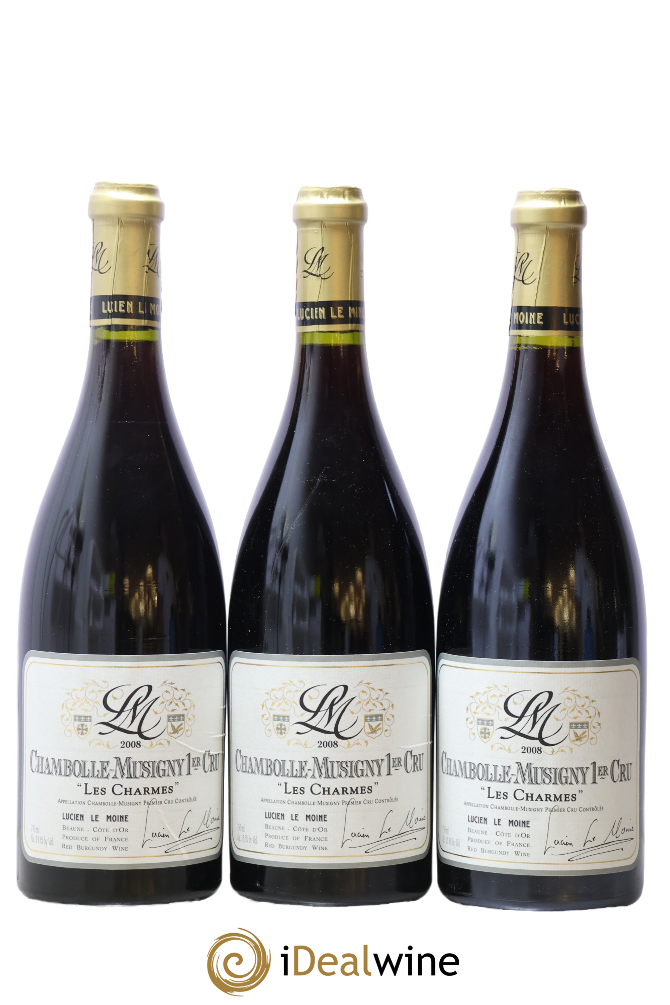 Chambolle-Musigny 1er Cru Les Charmes Lucien Le Moine 2008 - Lot de 3 bouteilles - 0