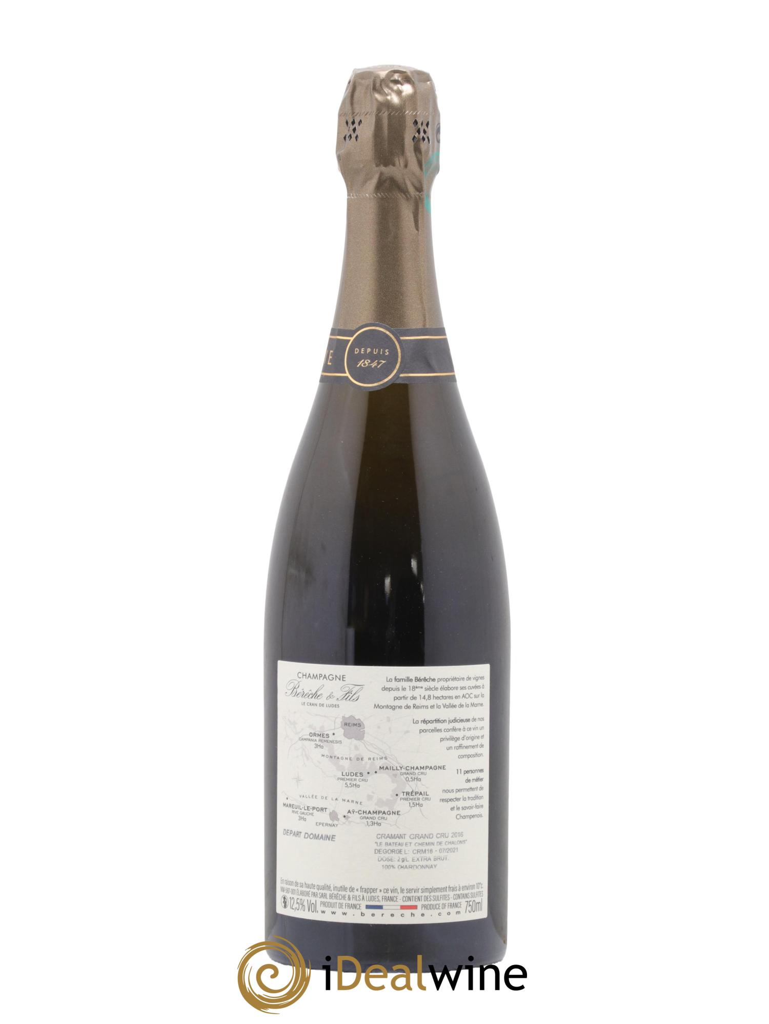 Cramant Grand Cru Extra-Brut Bérêche et Fils 2016 - Lot de 1 bouteille - 1