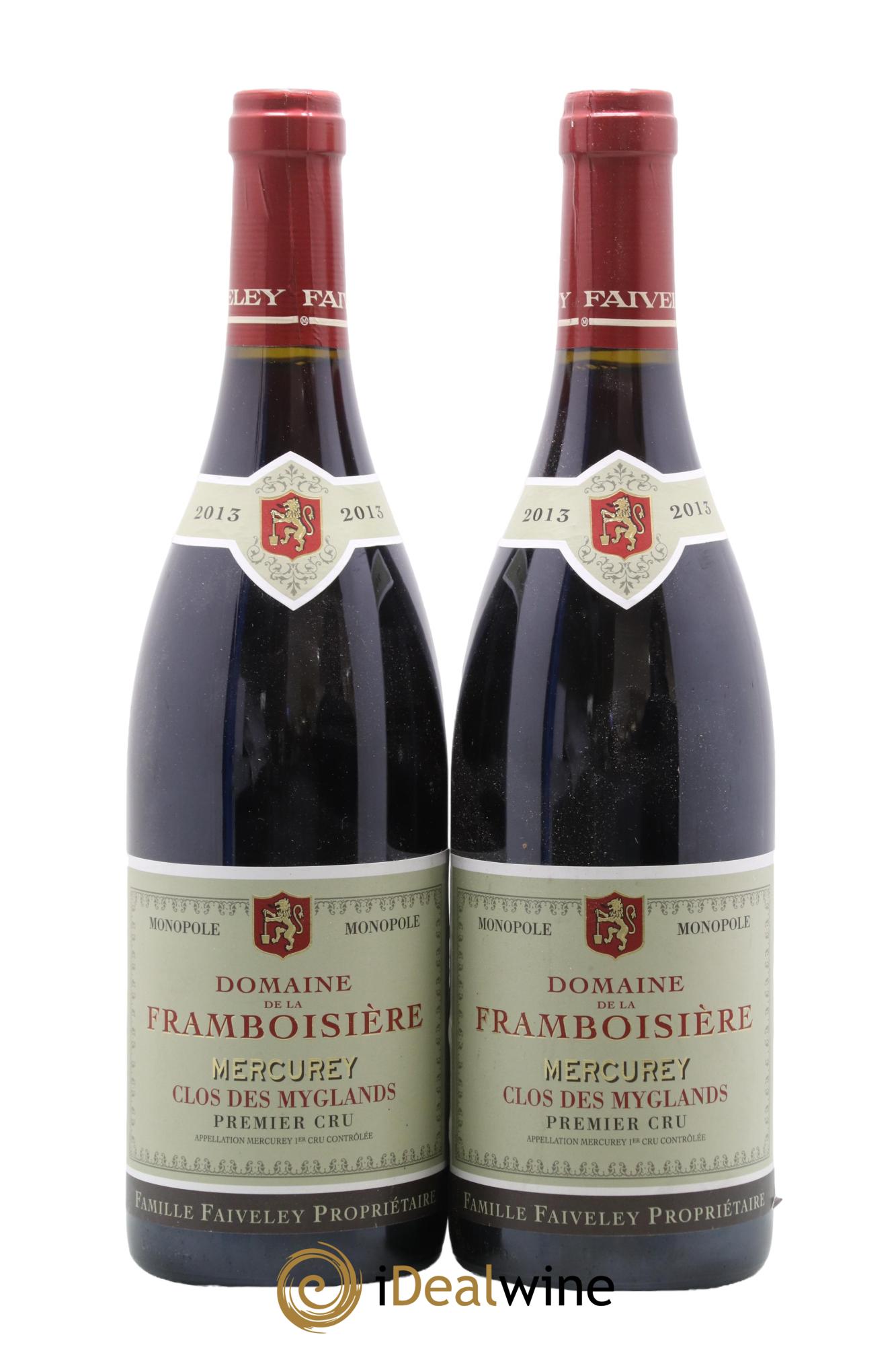 Mercurey 1er Cru Clos des Myglands Domaine de la Framboisière Faiveley 2013 - Lot de 2 bouteilles - 0