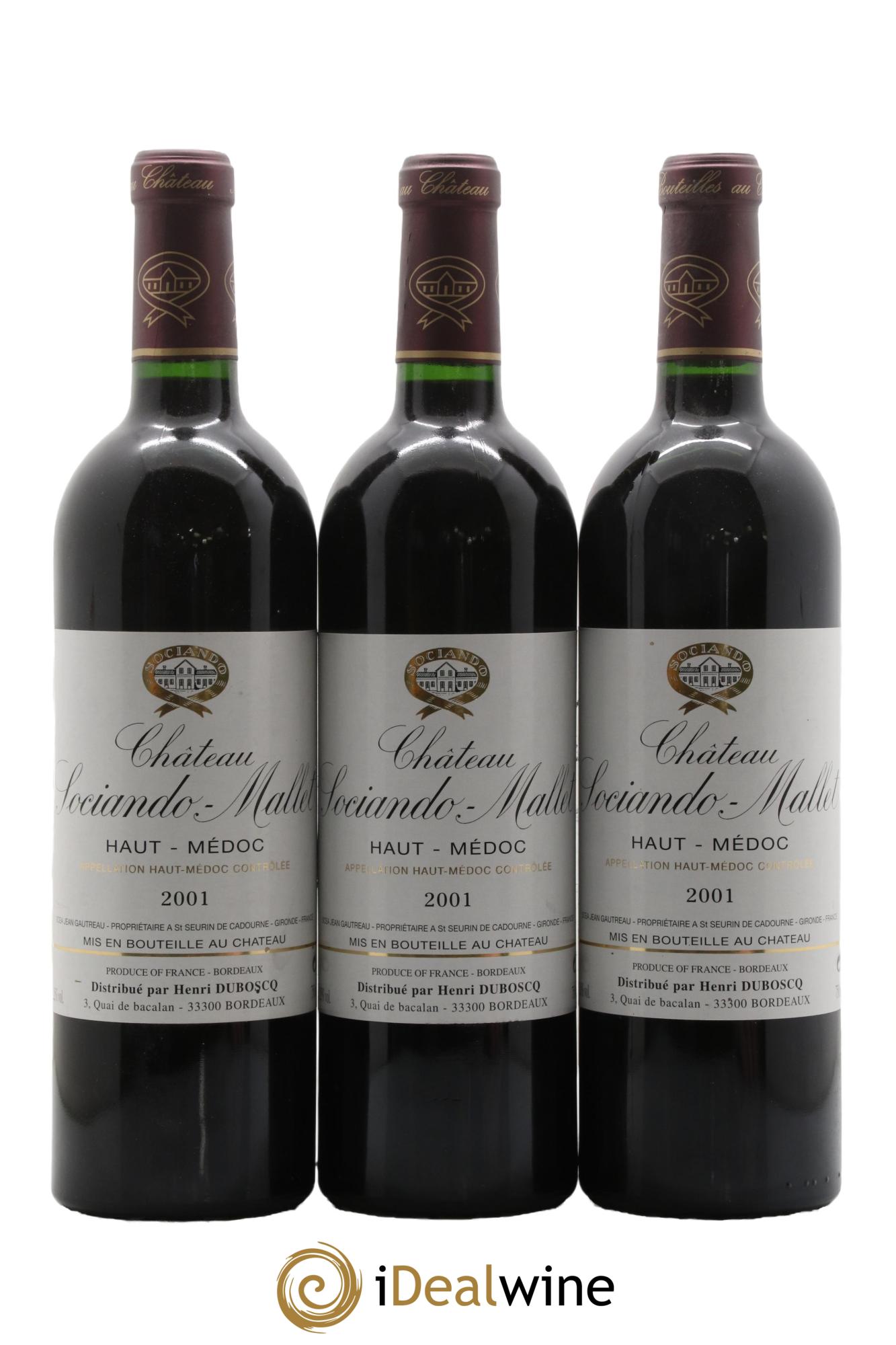 Château Sociando Mallet 2001 - Lotto di 6 bottiglie - 1