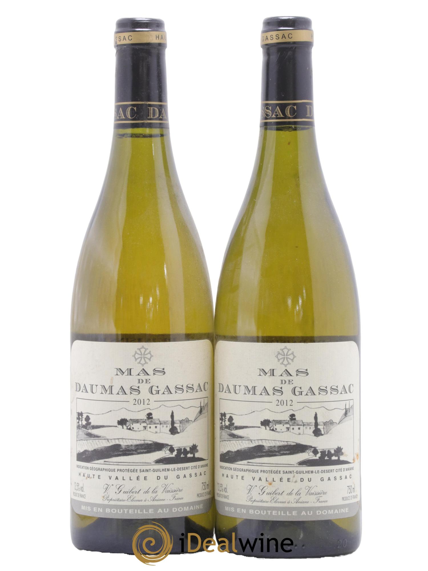 IGP St Guilhem-le-Désert - Cité d'Aniane Mas Daumas Gassac Famille Guibert de La Vaissière 2012 - Lot de 2 bouteilles - 0