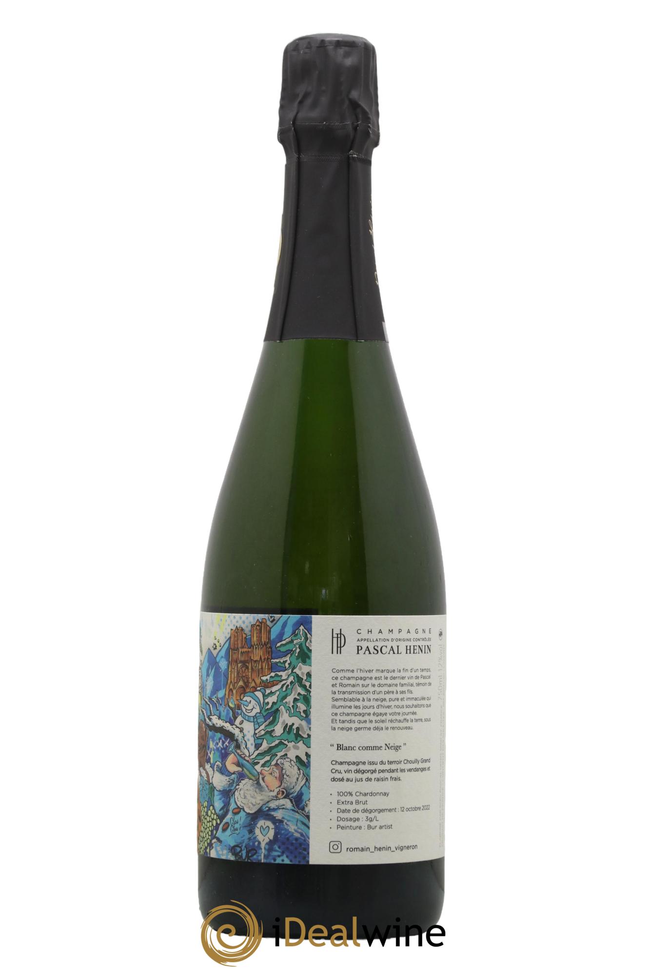 Champagne Blanc Comme Neige Bur Artist Romain Henin - Lot de 1 bouteille - 0