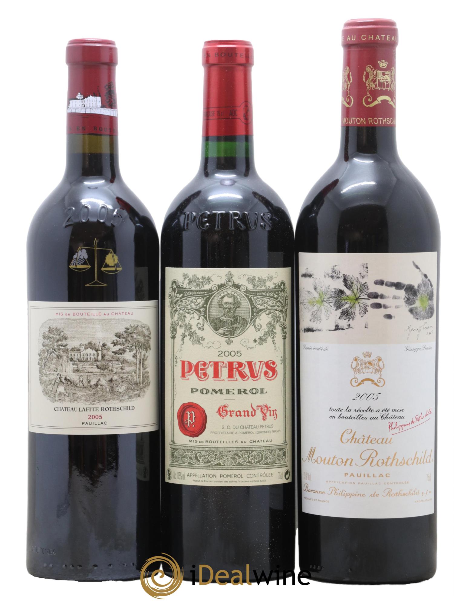 Caisse Collection Duclot 2005 Mouton Lafite Margaux Mission Haut Brion Petrus Cheval Blanc Haut Brion Yquem Latour 2005 - Lotto di 9 bottiglie - 1
