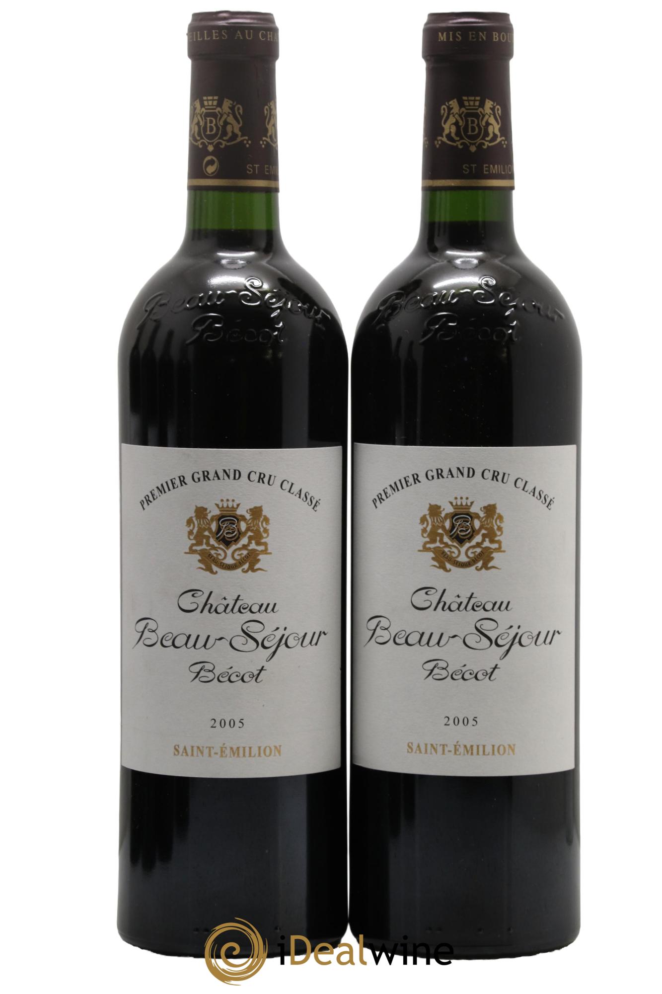 Château Beau-Séjour Bécot 1er Grand Cru Classé B 2005 - Lot de 2 bouteilles - 0