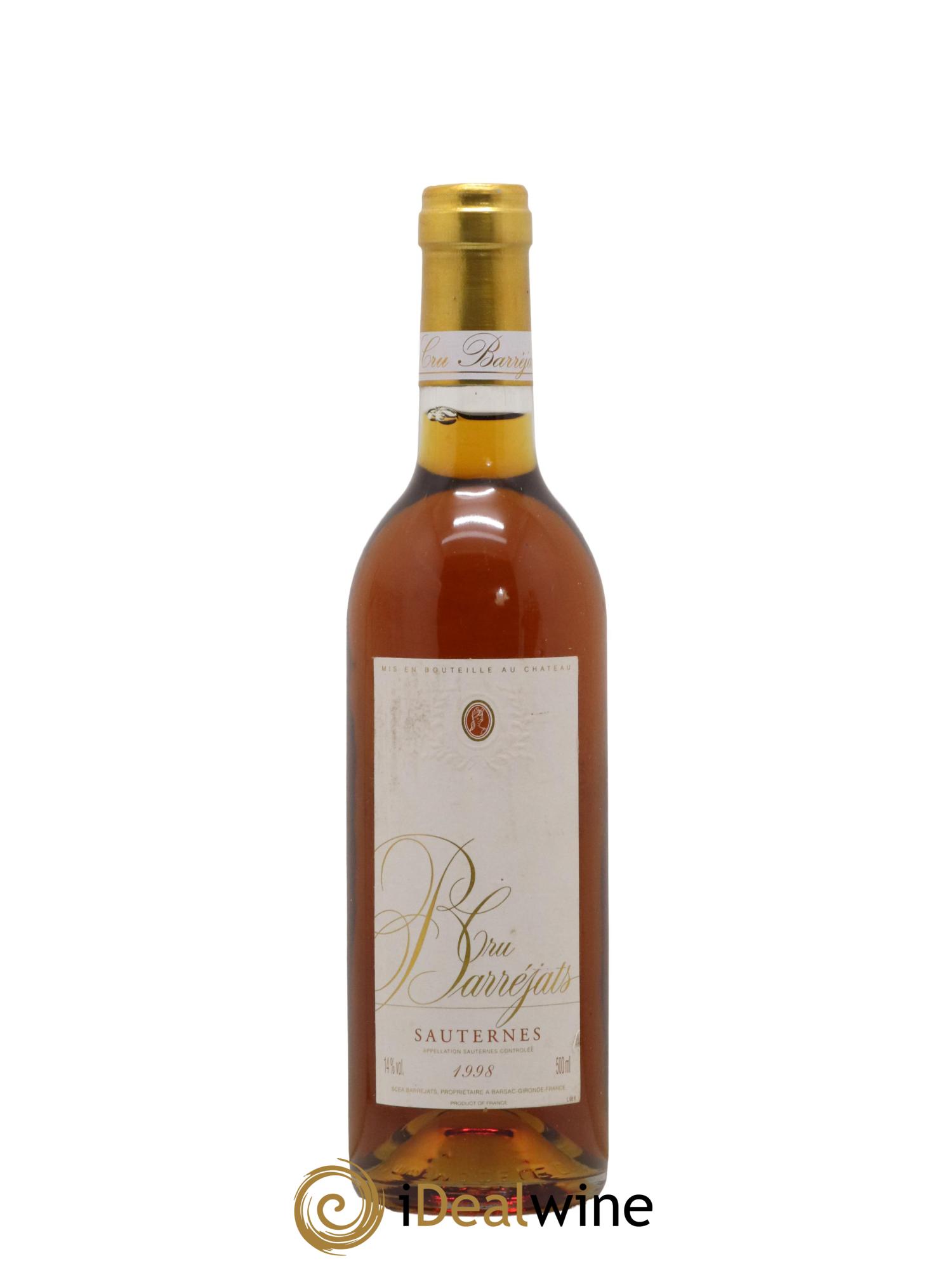 Sauternes Cru Barrejats 1998 - Lot de 1 format 50cl - 0