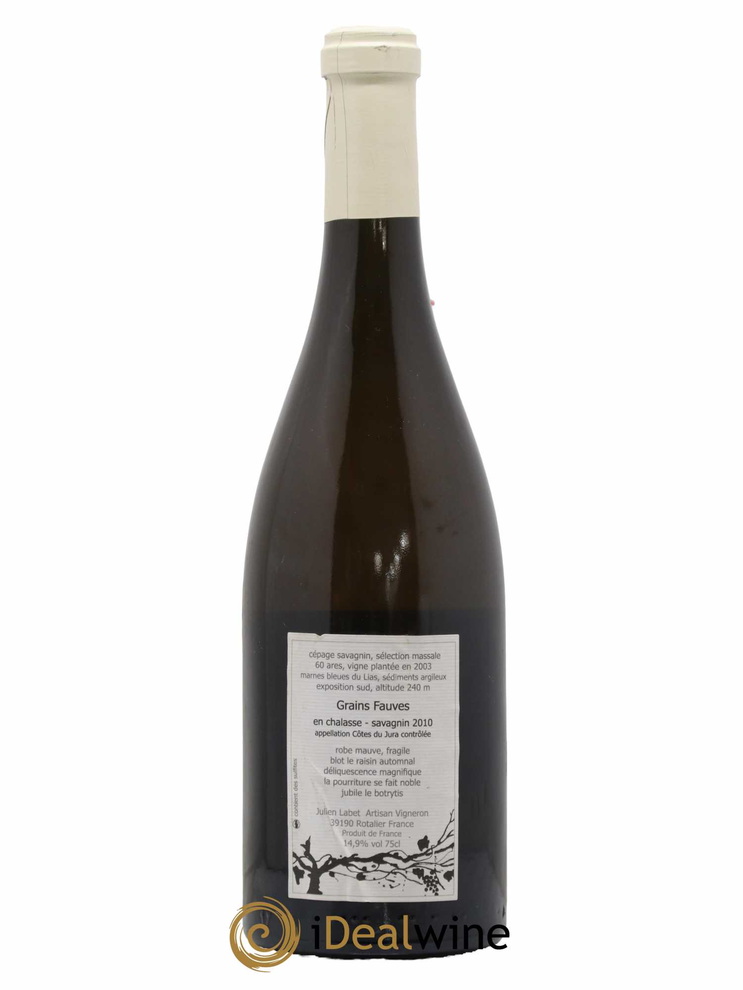 Côtes du Jura Grains Fauves Savagnin Botrytisé En Chalasse Labet 2010 - Lot de 1 bouteille - 1