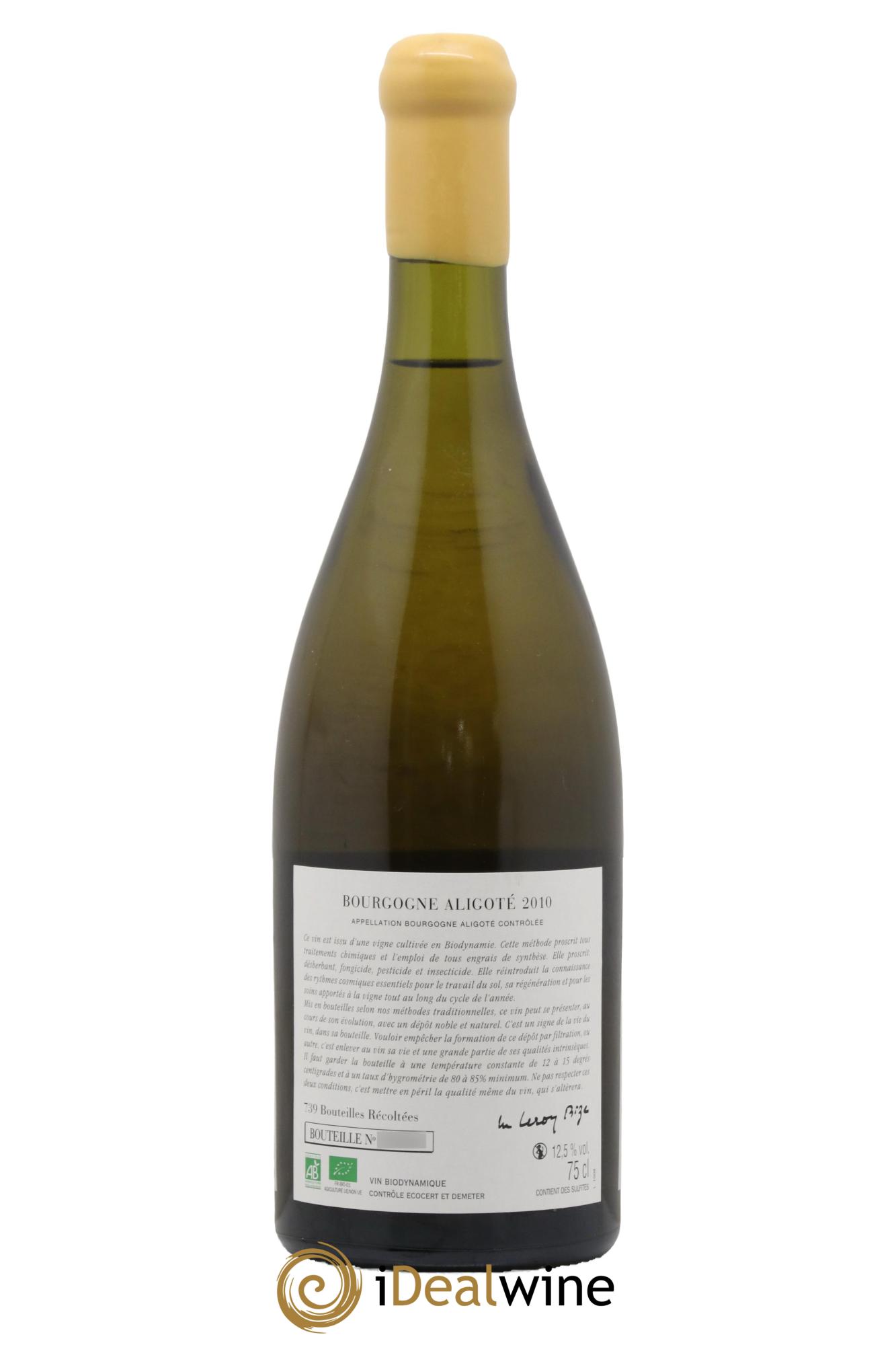 Bourgogne Aligoté Sous Chatelet d'Auvenay (Domaine) 2010 - Lot of 1 bottle - 1