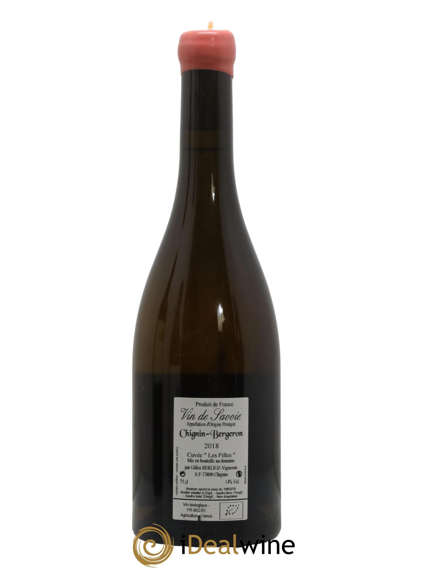Vin de Savoie Chignin-Bergeron Les Filles Gilles Berlioz 2018 - Posten von 1 Flasche - 1
