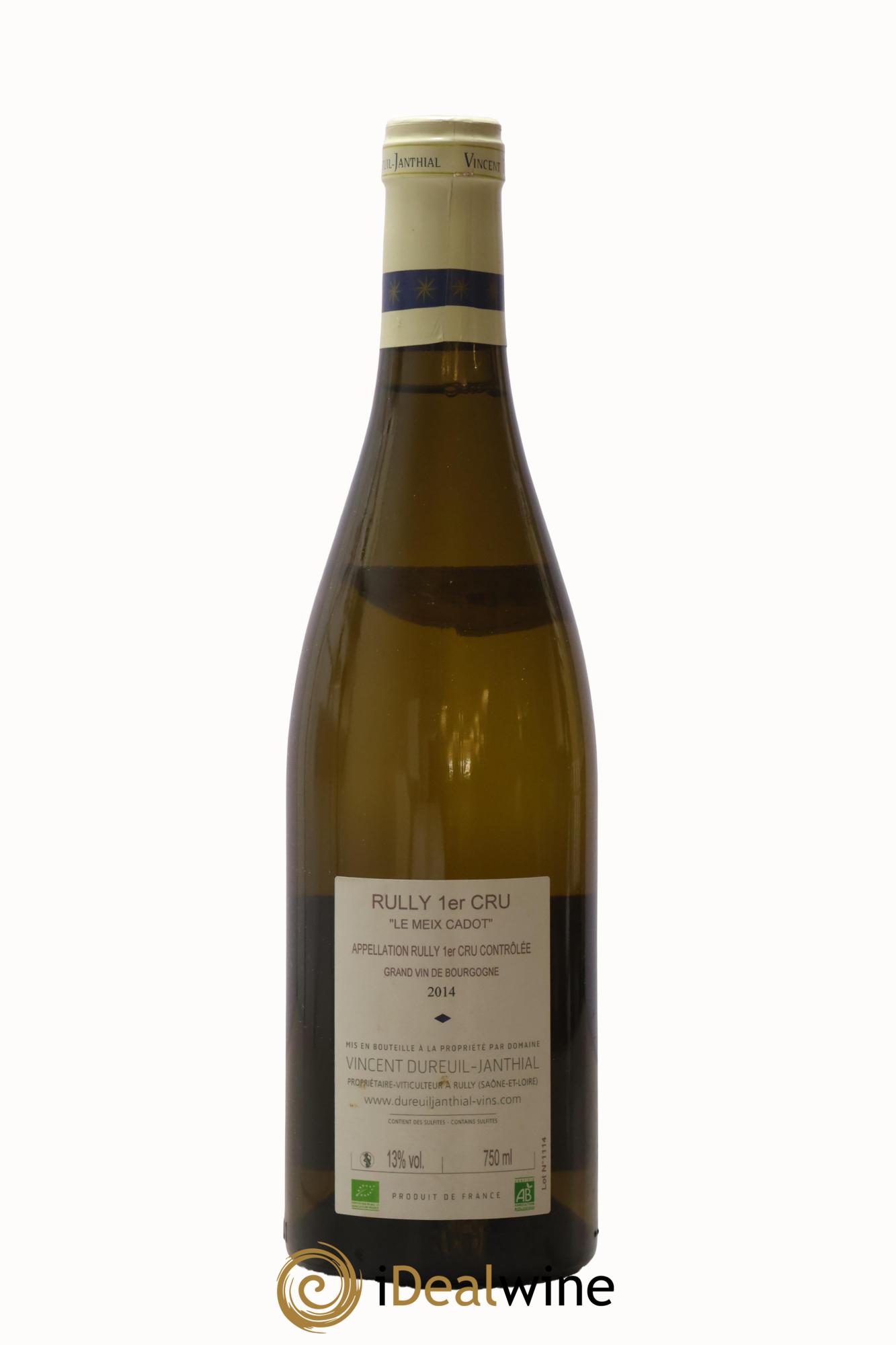 Rully 1er Cru Le Meix Cadot Vieilles Vignes Vincent Dureuil-Janthial 2014 - Lot de 1 bouteille - 1