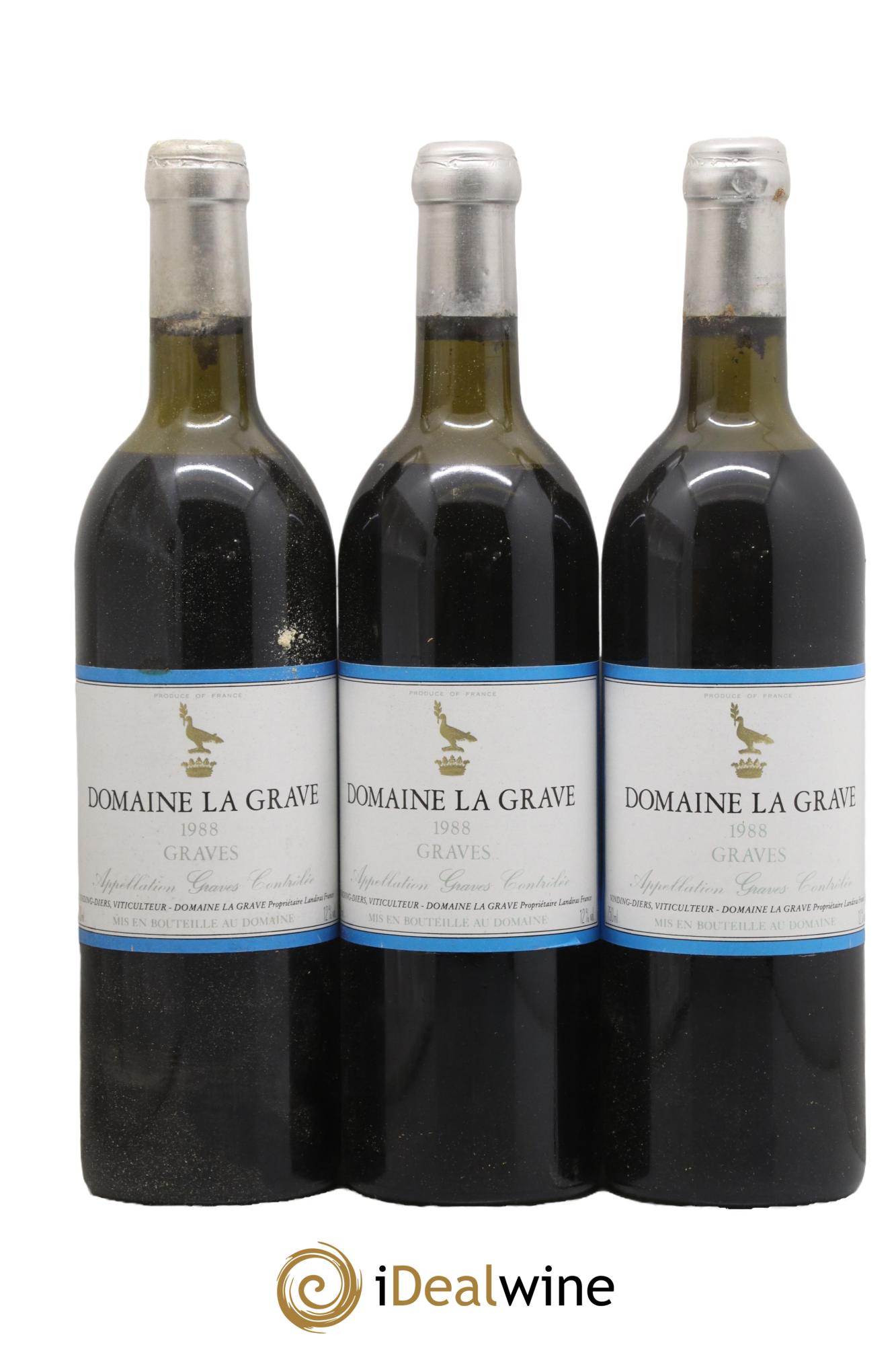 Saint-Émilion Grand Cru Château La Grave 1988 - Posten von 3 Flaschen - 0