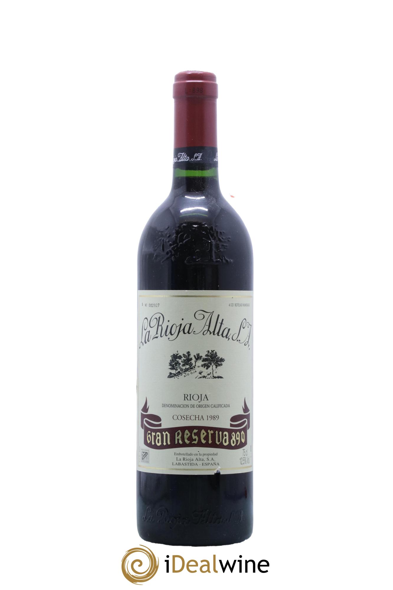 Rioja DOCa Gran Reserva 890 La Rioja Alta 1989 - Lot of 1 bottle - 0