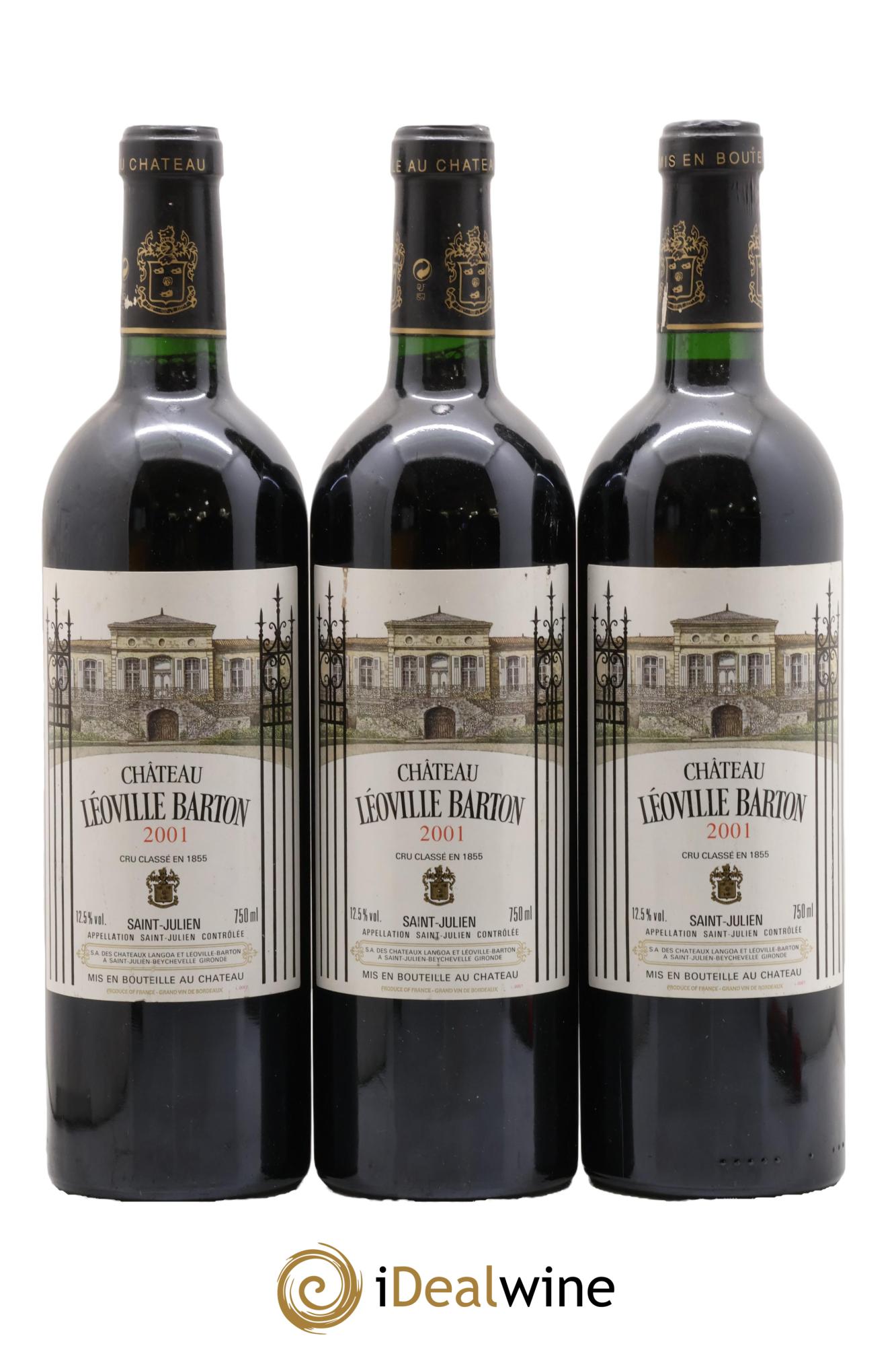 Château Léoville Barton 2ème Grand Cru Classé 2001 - Lot de 3 bouteilles - 0