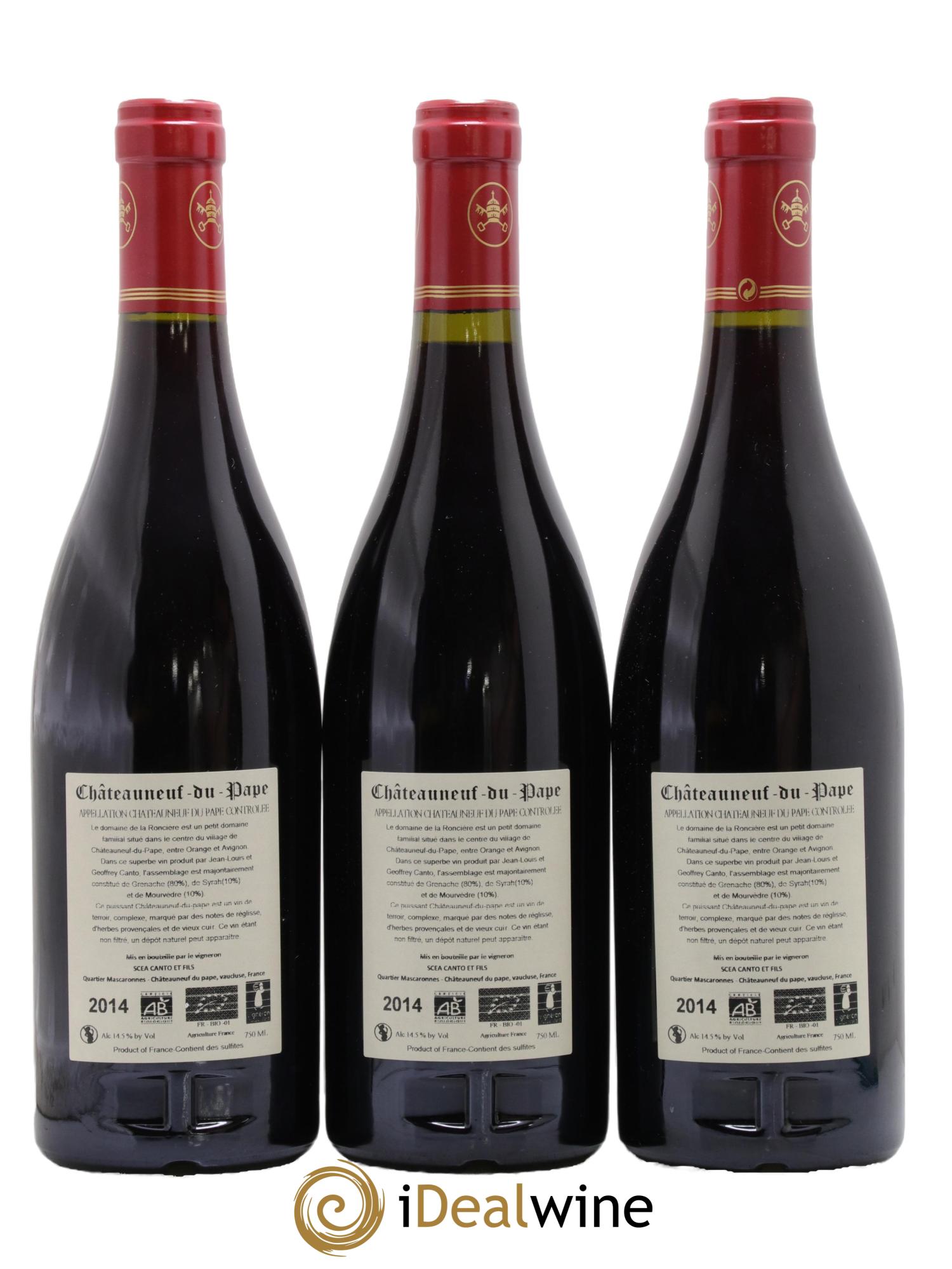 Châteauneuf-du-Pape Château de la Roncière 2014 - Posten von 3 Flaschen - 1