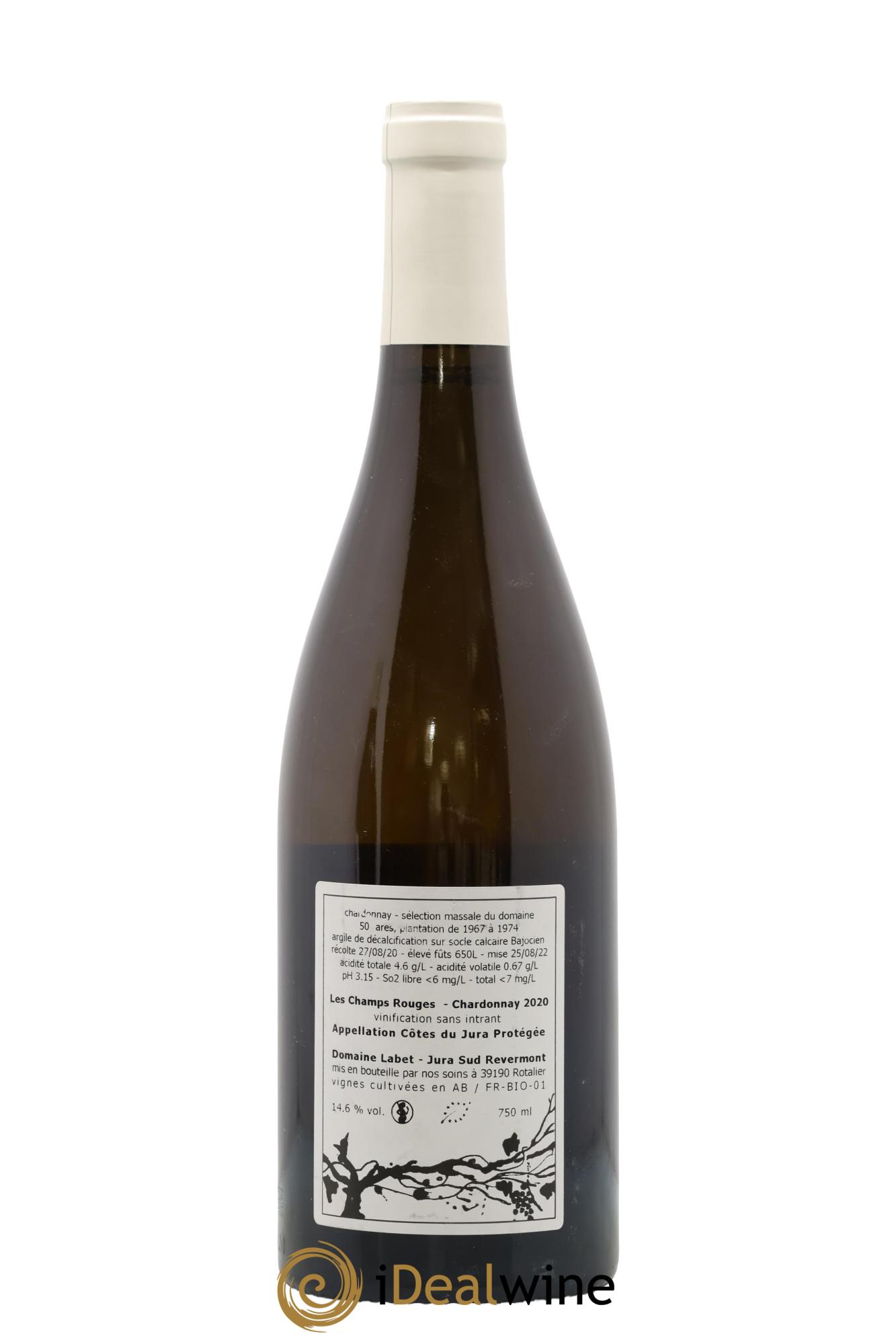 Côtes du Jura Chardonnay Les Champs Rouges Romain - Julien - Charline Labet 2020 - Lotto di 1 bottiglia - 1