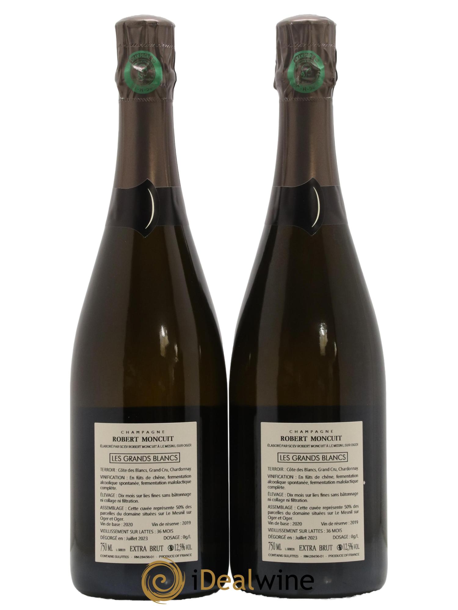 Les Grands Blancs Grand Cru Extra-Brut Robert Moncuit - Lot de 2 bouteilles - 1