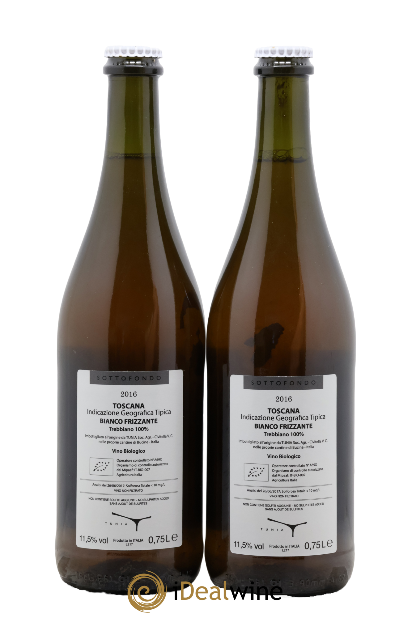 Italie Toscana IGT Sottofondo Tunia 2016 - Lot of 2 bottles - 1