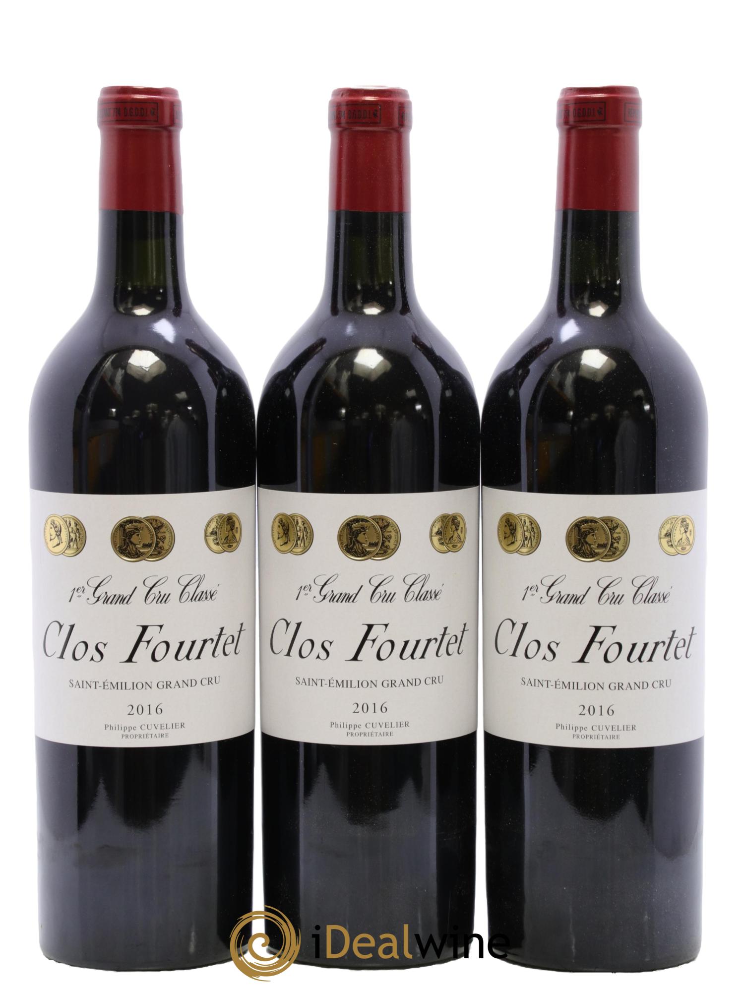 Clos Fourtet 1er Grand Cru Classé B 2016 - Lot of 3 bottles - 0