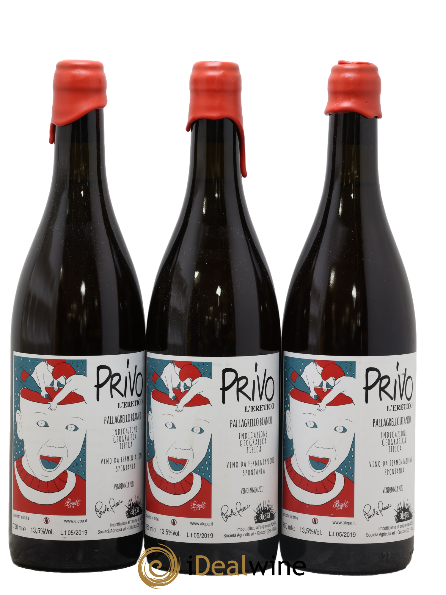 Italie IGP Pallagrello Bianco Privo L'Eretico A.L.E.P.A 2017 - Lot of 3 bottles - 0