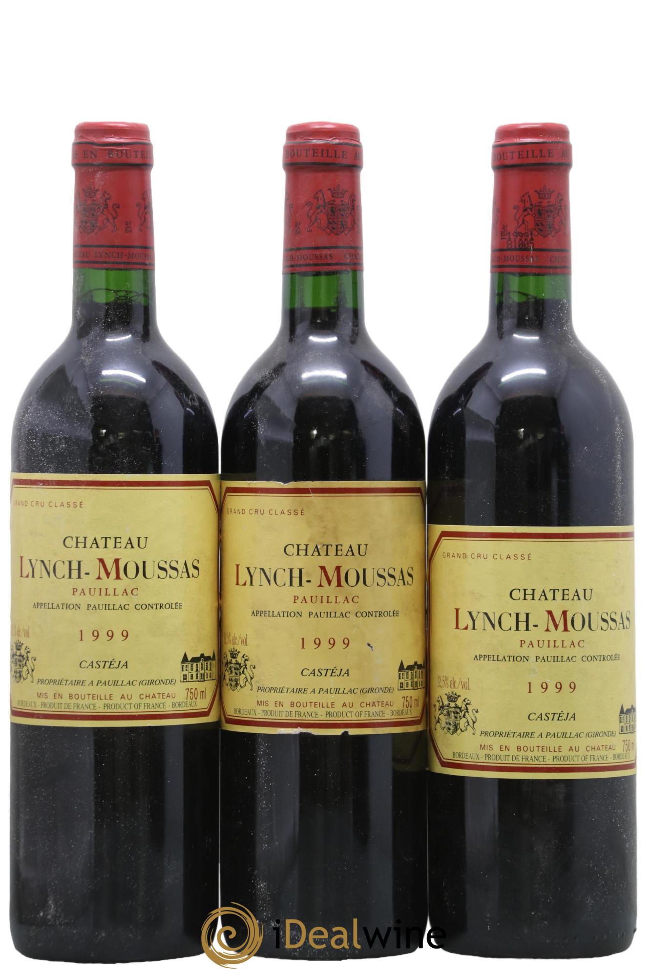 Château Lynch Moussas 5ème Grand Cru Classé 1999 - Lot de 3 bouteilles - 0