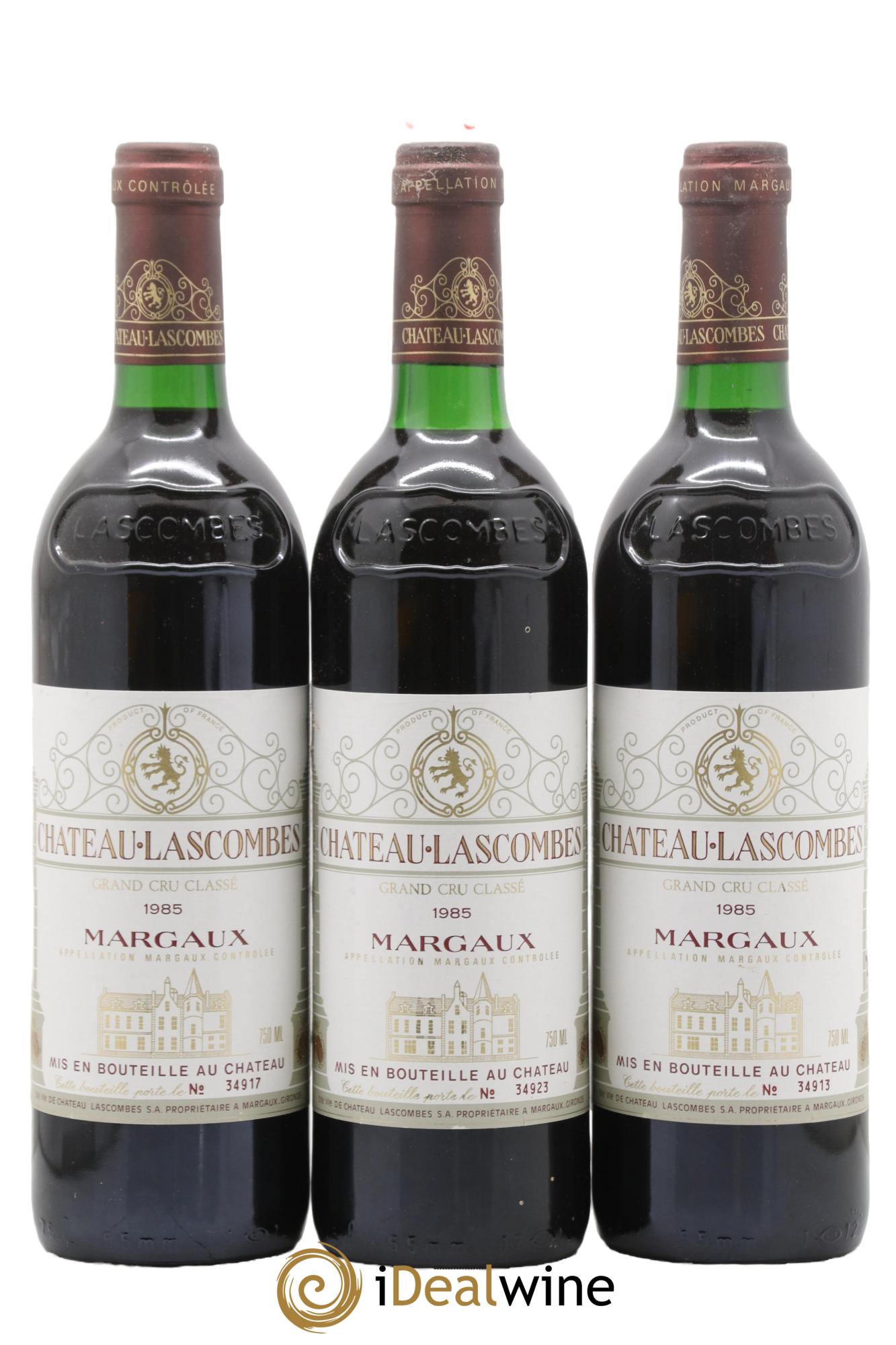 Château Lascombes 2ème Grand Cru Classé 1985 - Lot de 3 bouteilles - 0