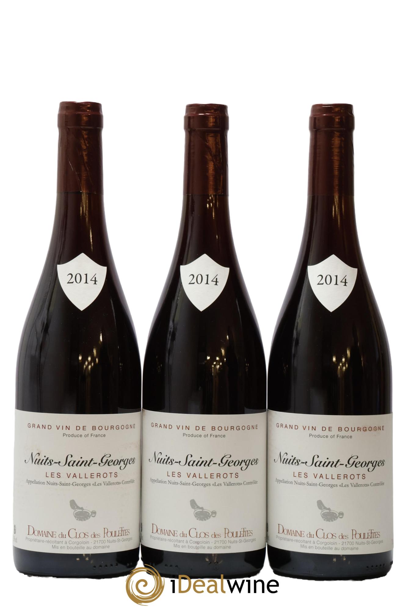 Nuits-Saint-Georges Les Vallerots Clos des Poulettes 2014 - Posten von 3 Flaschen - 0