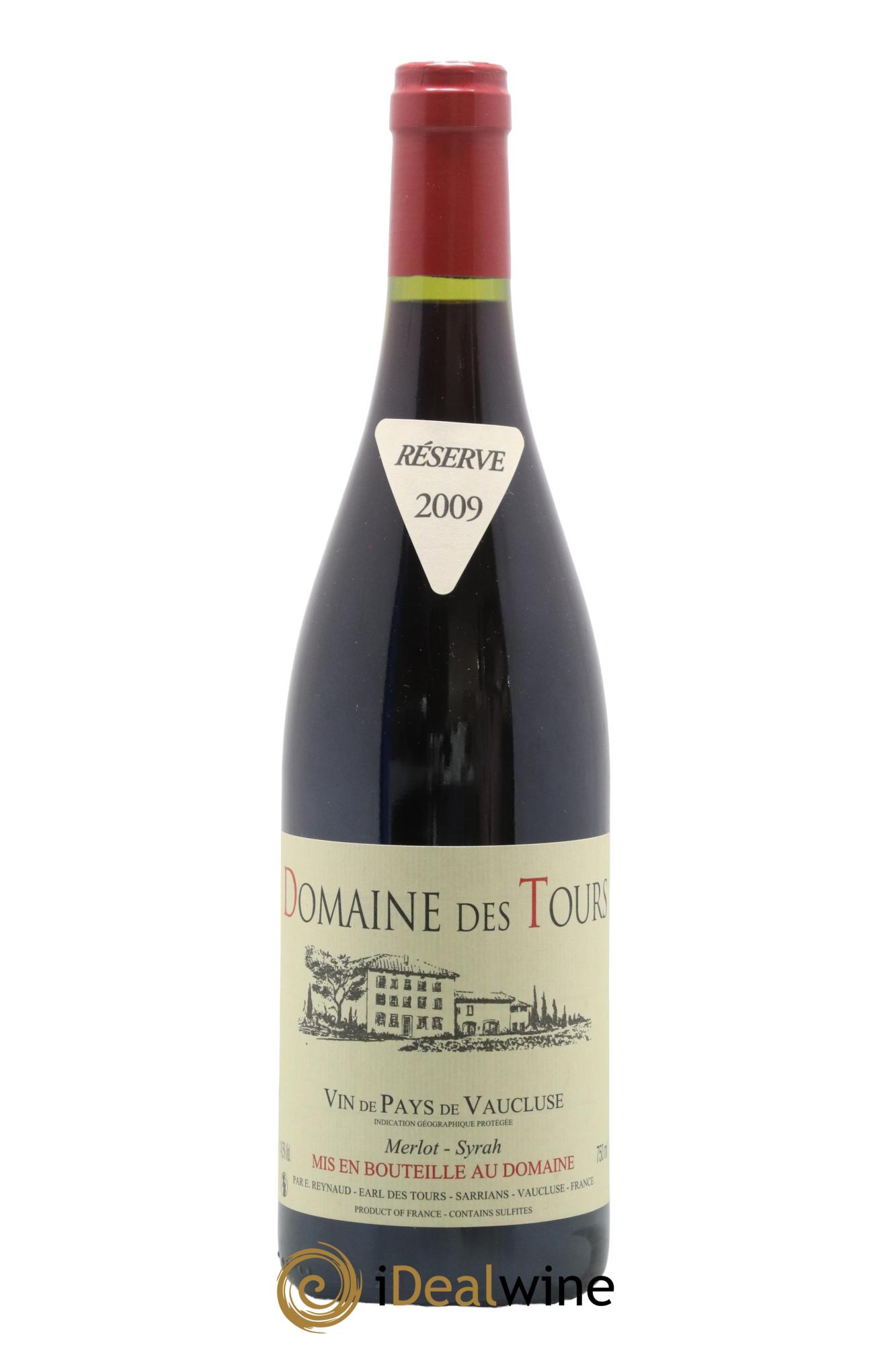 Vaucluse Domaine des Tours Merlot-Syrah Emmanuel Reynaud 2009 - Lot de 1 bouteille - 0