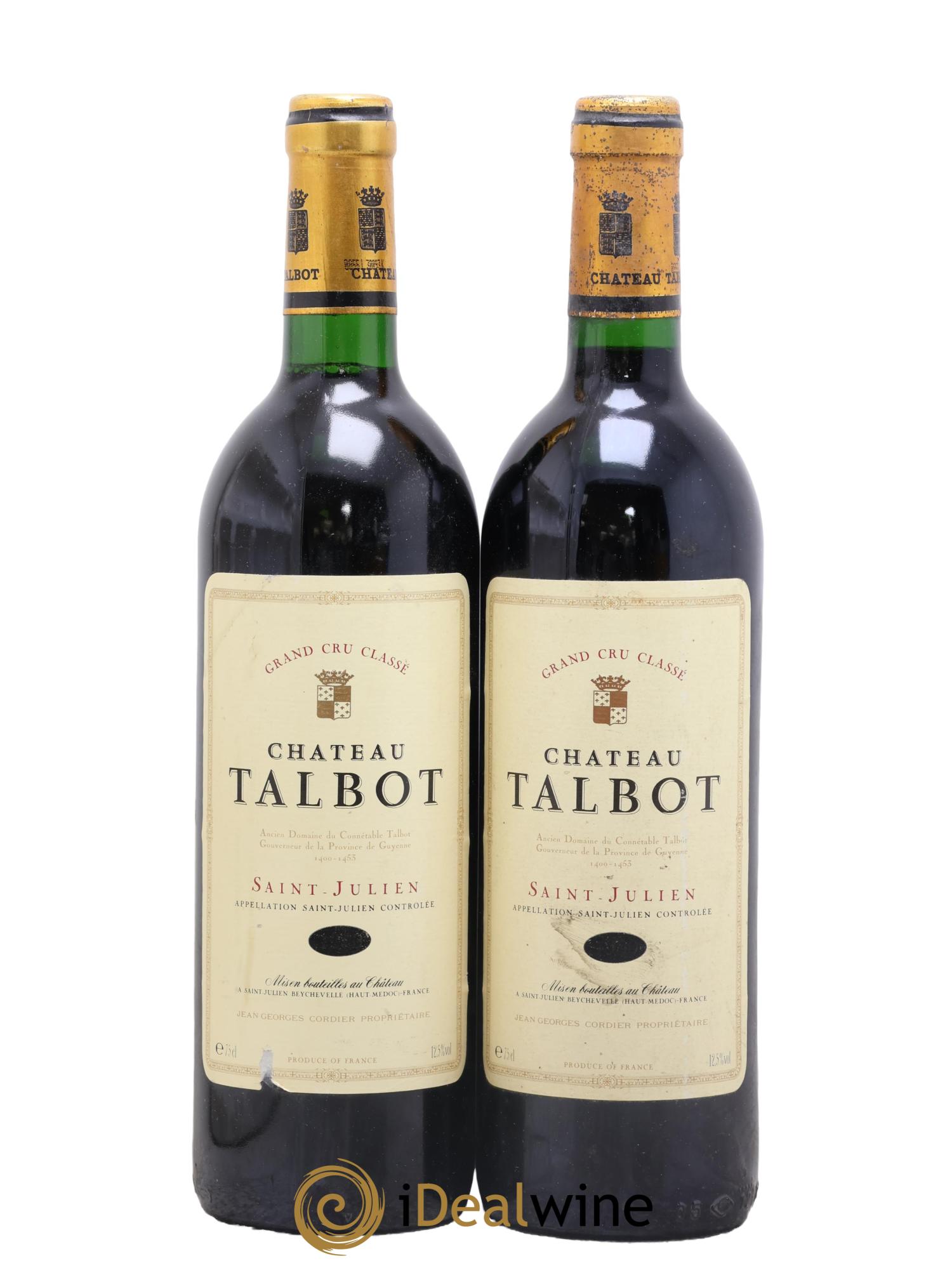 Château Talbot 4ème Grand Cru Classé 1990 - Lot de 2 bouteilles - 0