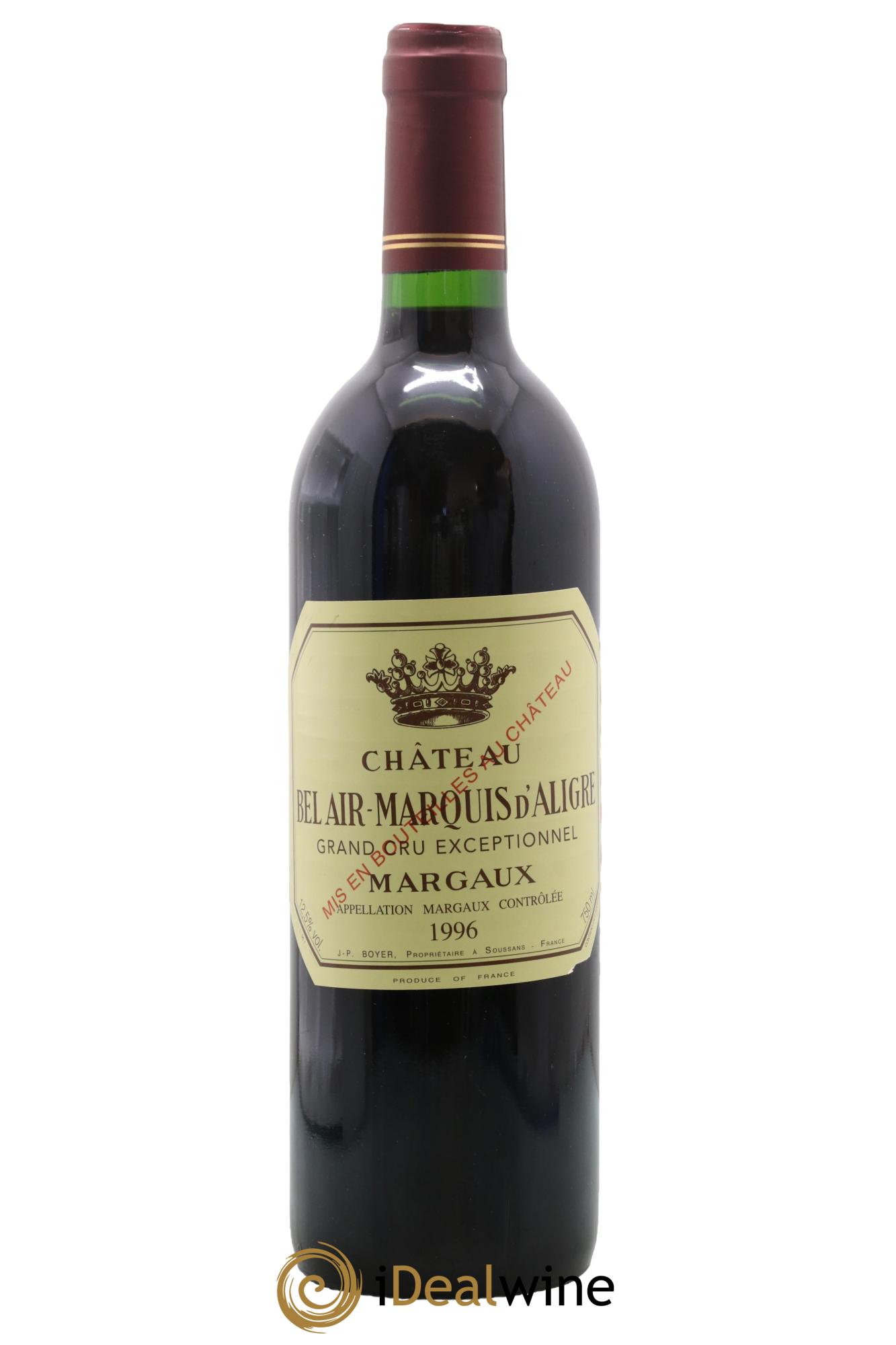 Château Bel Air Marquis d'Aligre 1996 - Lot de 1 bouteille - 0