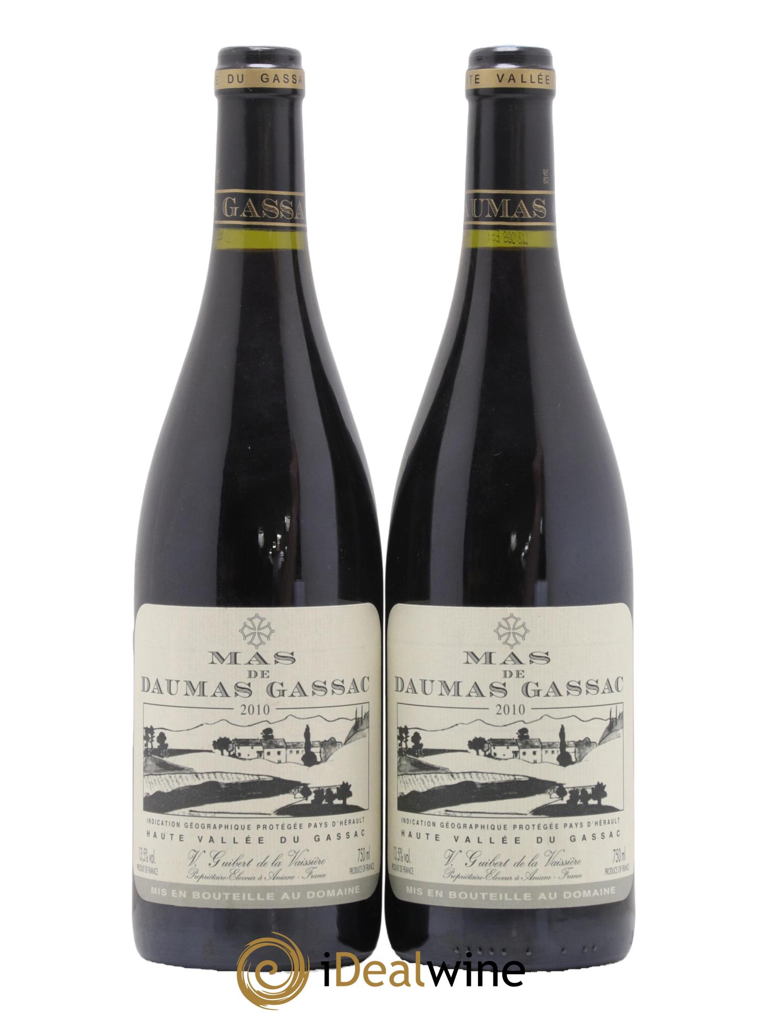 Saint-Guilhem-le-Désert - Cité d'Aniane Mas Daumas Gassac Famille Guibert de La Vaissière 2010 - Lot de 2 bouteilles - 0