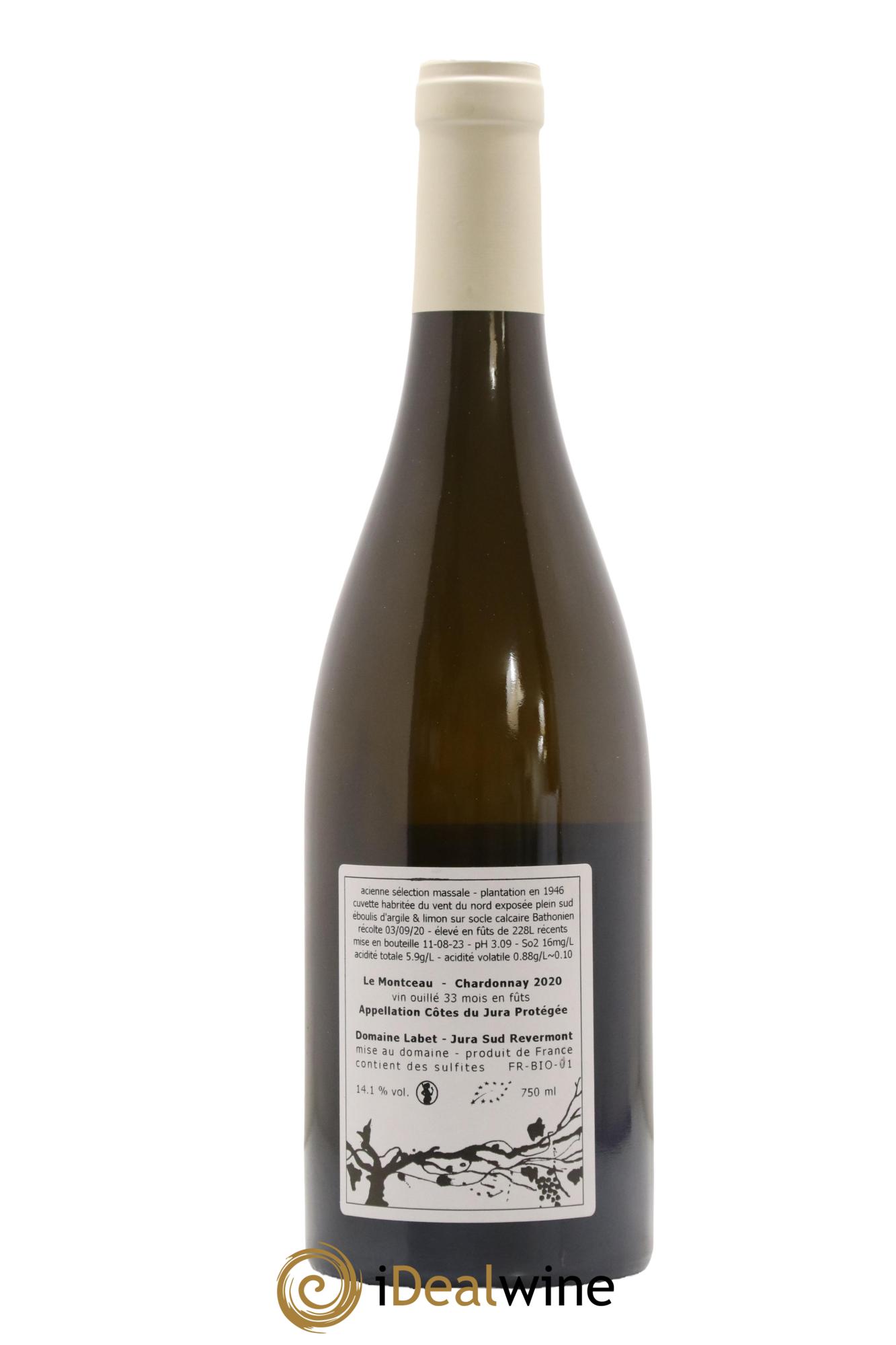 Côtes du Jura Chardonnay Le Montceau Romain - Julien - Charline Labet 2020 - Lot de 1 bouteille - 1