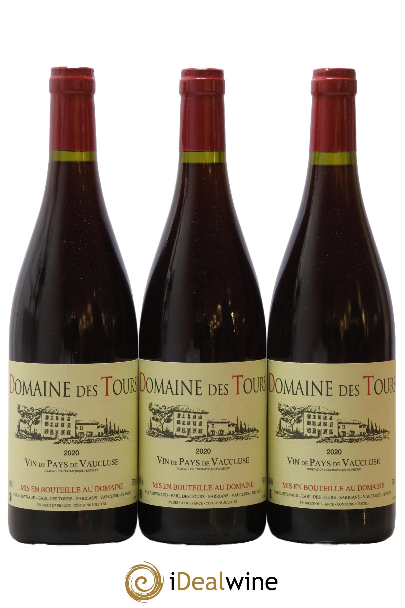 Vaucluse (Vin de Pays de Vaucluse) Domaine des Tours Emmanuel Reynaud 2020 - Lot de 3 bouteilles - 0