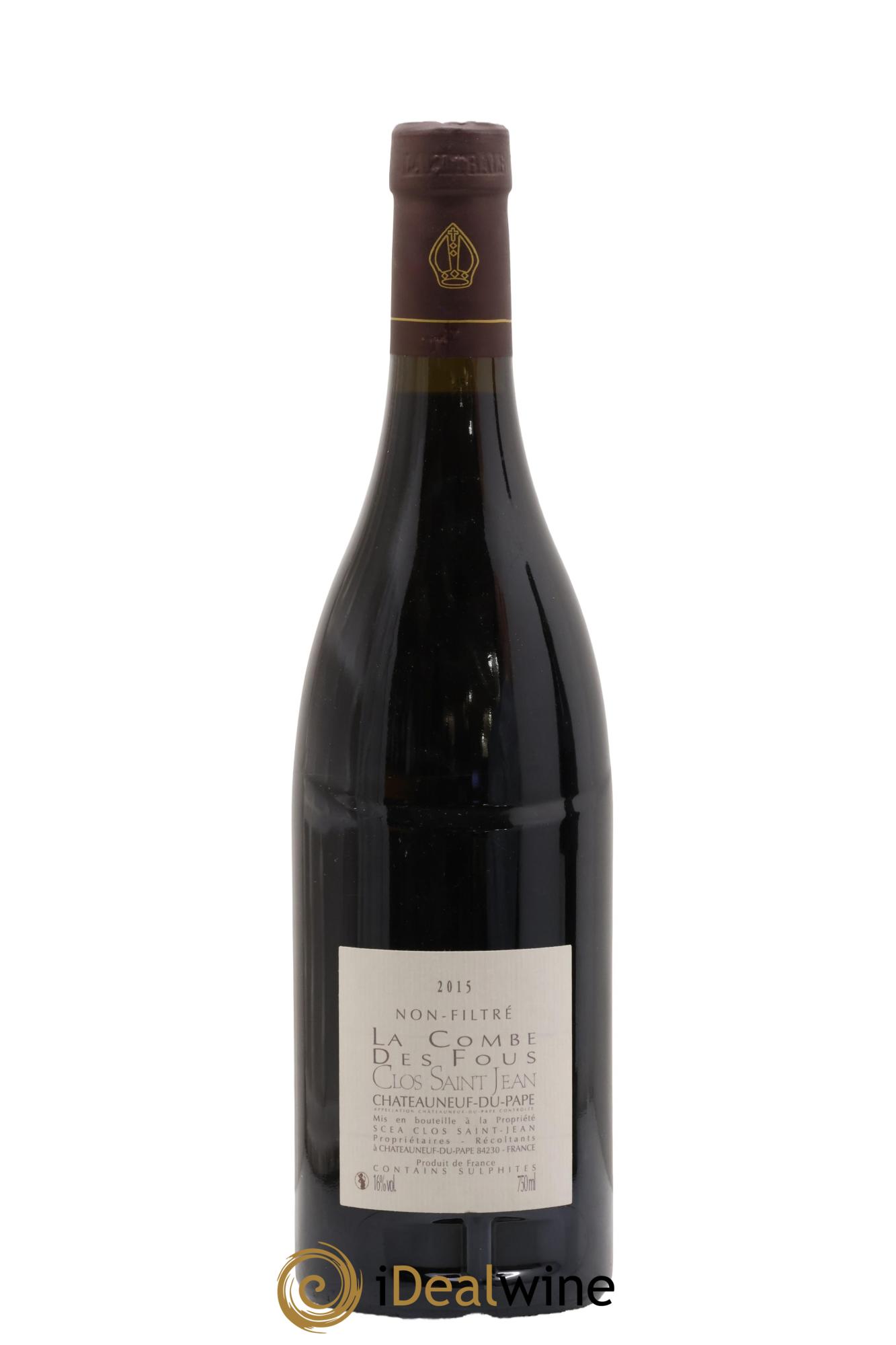 Châteauneuf-du-Pape Clos Saint-Jean La Combe des Fous Pascal et Vincent Maurel 2015 - Lote de 1 botella - 1