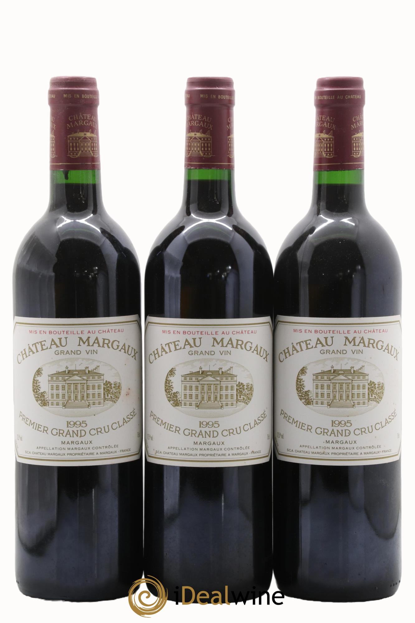 Château Margaux 1er Grand Cru Classé 1995 - Lot de 3 bouteilles - 0