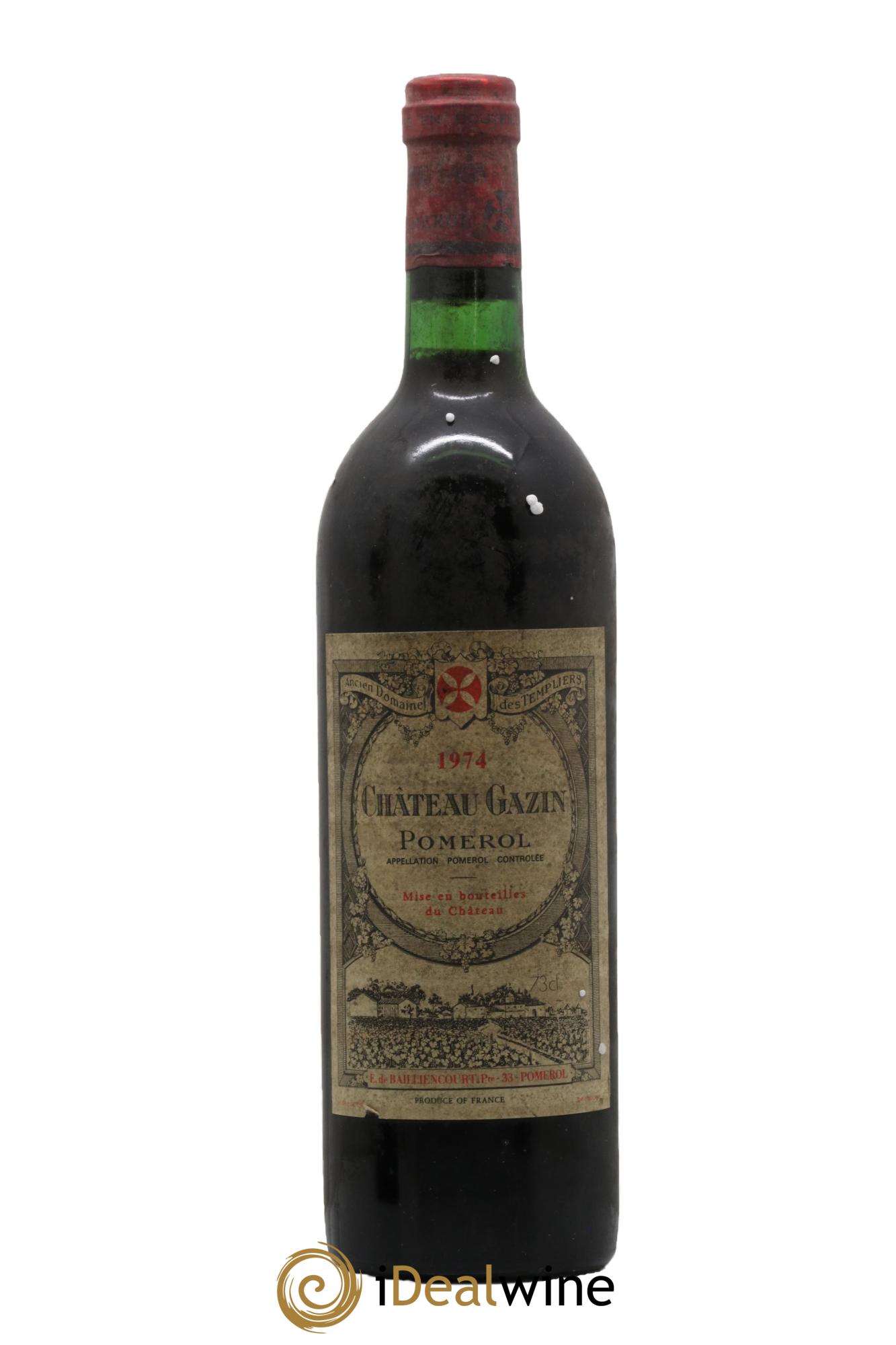 Château Gazin 1974 - Lot de 1 bouteille - 0